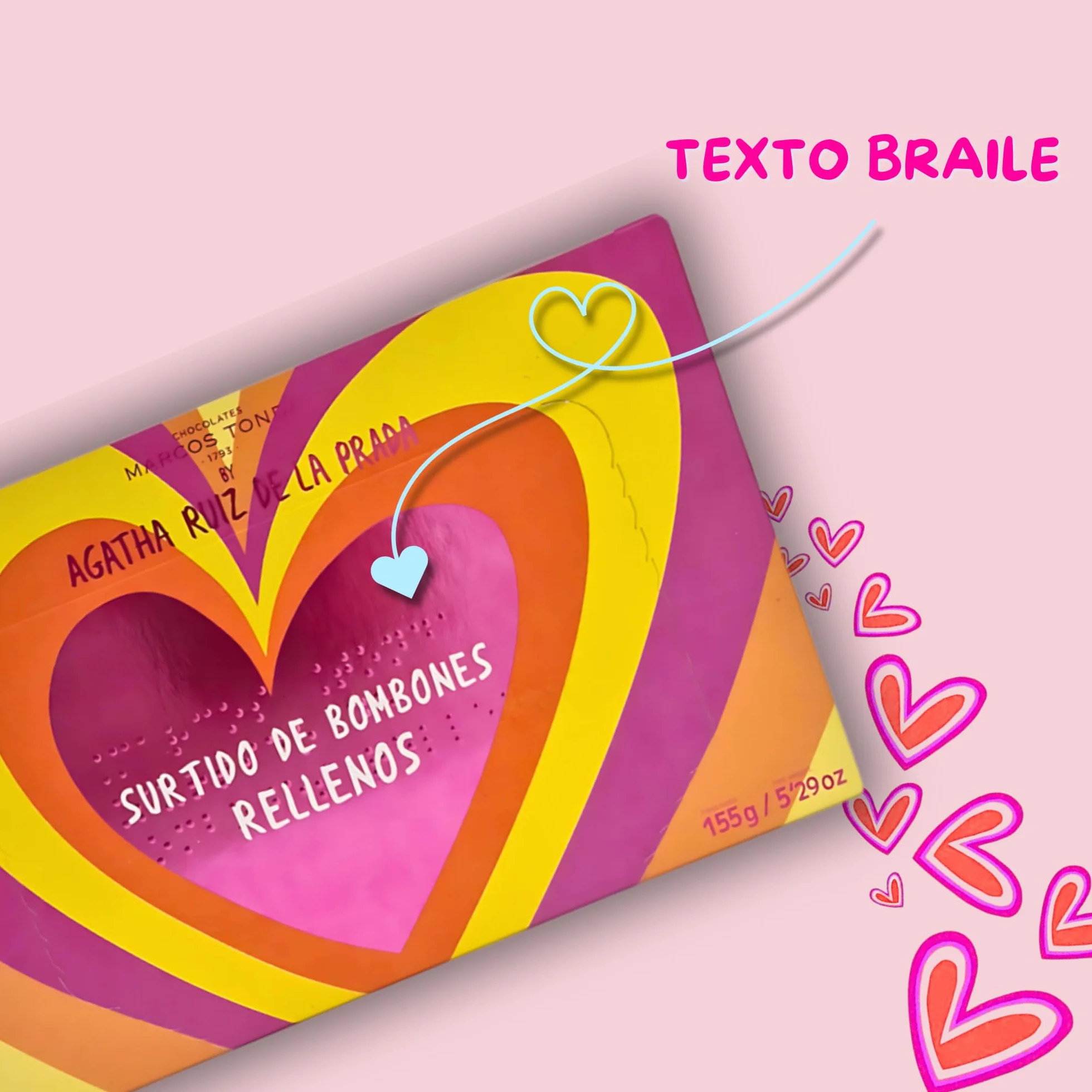 Chocolate Marcos Tonda – Agatha Ruiz de la Prada Pack 5 Unidades | Caja Bombones De 150 Gr X5 | Caja Bombones Regalo | Bombones Para Regalar | Chocolates Originales Para Regalar