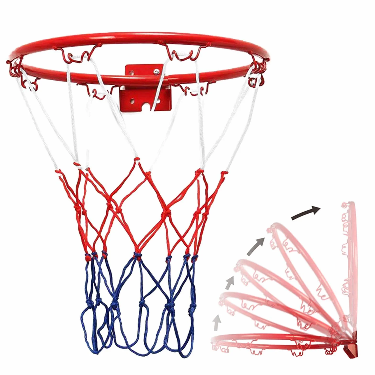 Canasta de baloncesto de pared de hierro 32 cm para exterior e interior