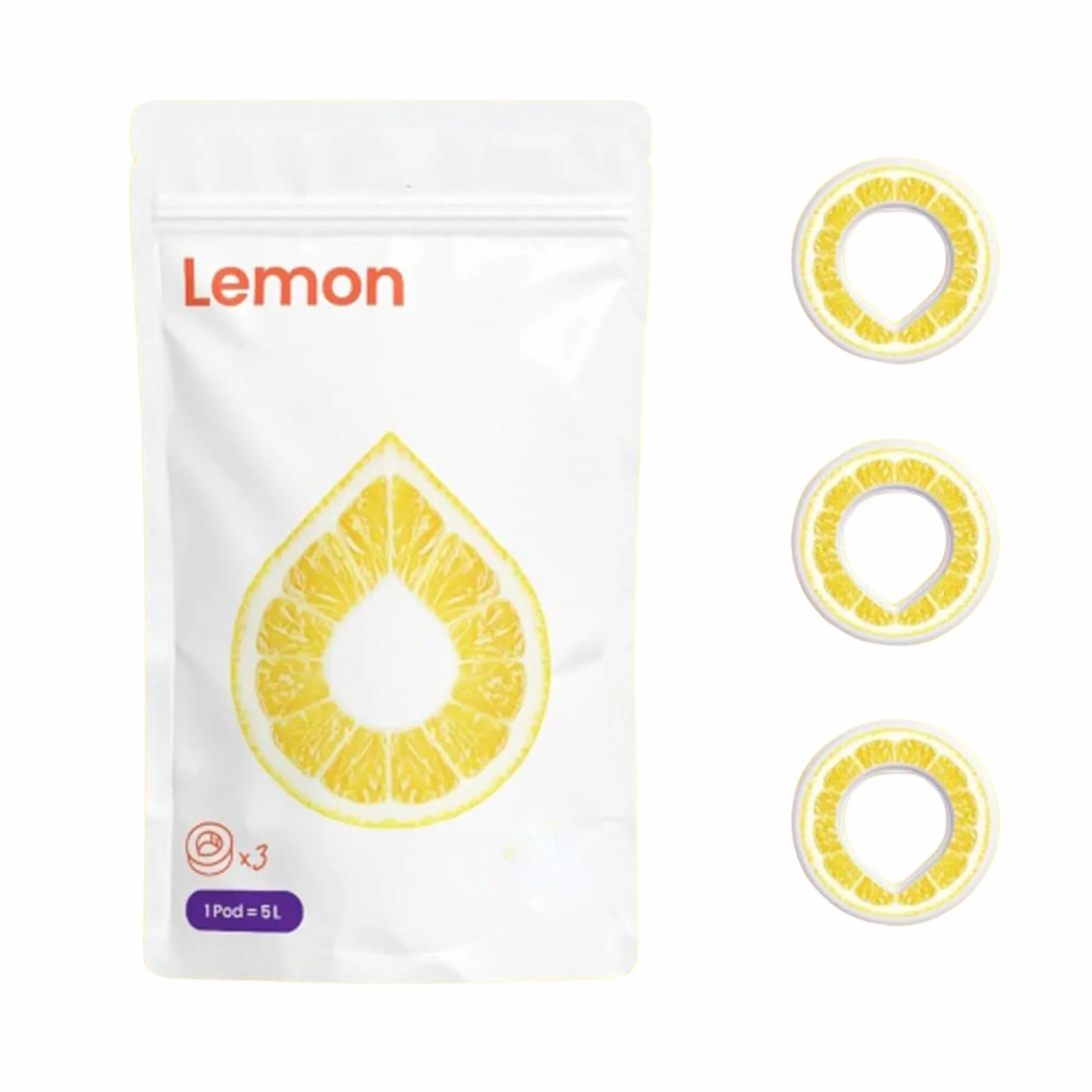 Fragancias originales para botella Air Up con refrescante sabor a limón – 0 azúcar, 0 calorías solo aroma natural – 3 x Air Up Pods para 15 L de agua con sabor sólo por aroma