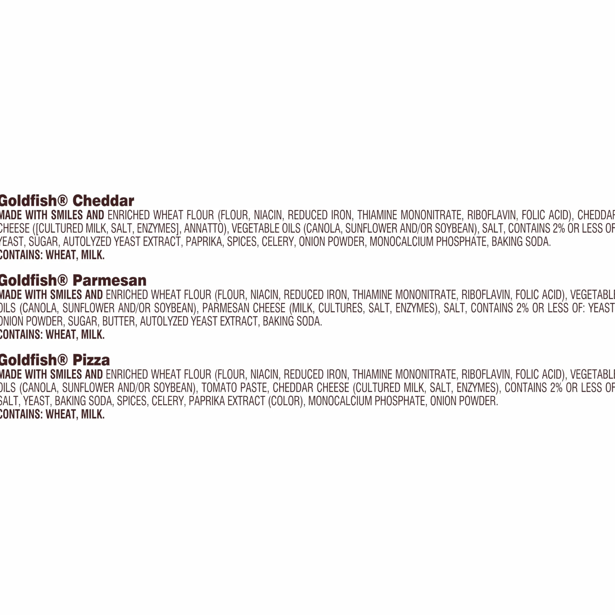 Pepperidge Farm Goldfish Crackers Say Cheeeese variedad con cheddar, pizza y parmesano, 20 paquetes de aperitivos
