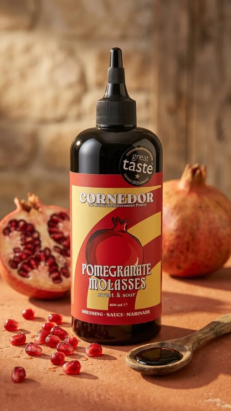 CORNEDOR - Melaza de Granada | 400 ml | Jarabe, Aderezo, Salsa, Marinada, | Agridulce | 100% Granada, Sin azúcares añadidos, Sin aditivos
