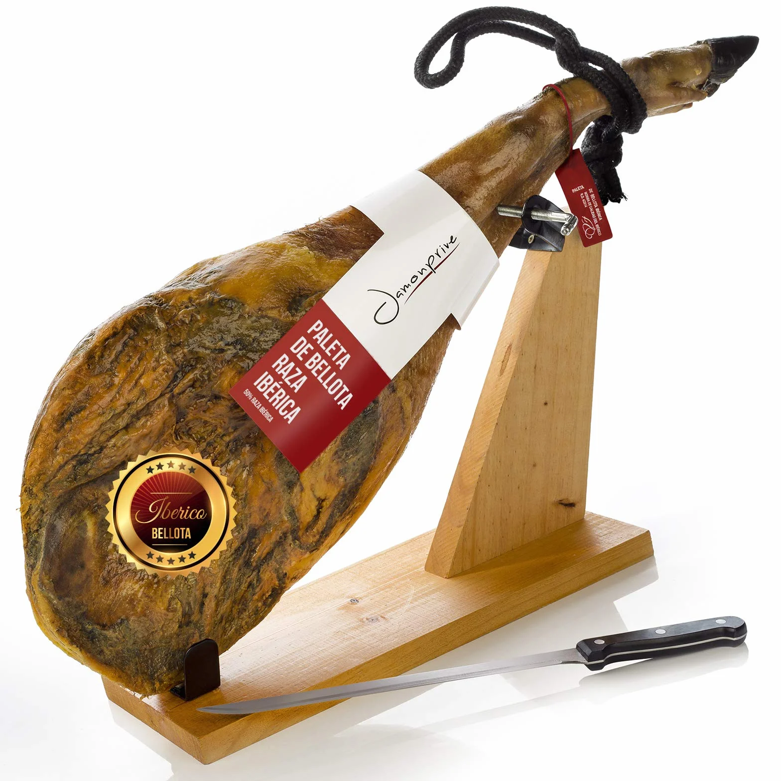Jamon Iberico de Bellota Paleta 4-4.5 Kg Jamonero Cuchillo