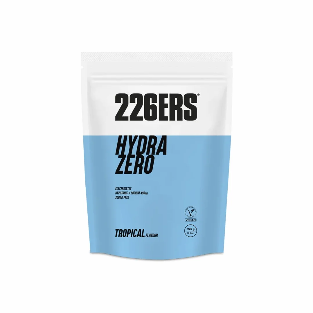 226ERS Hydrazero Bebida Hipotónica Sales Minerales Electrolitos Hidratación Recuperación Energía Vegano sin Gluten Sabor Tropical 225 g