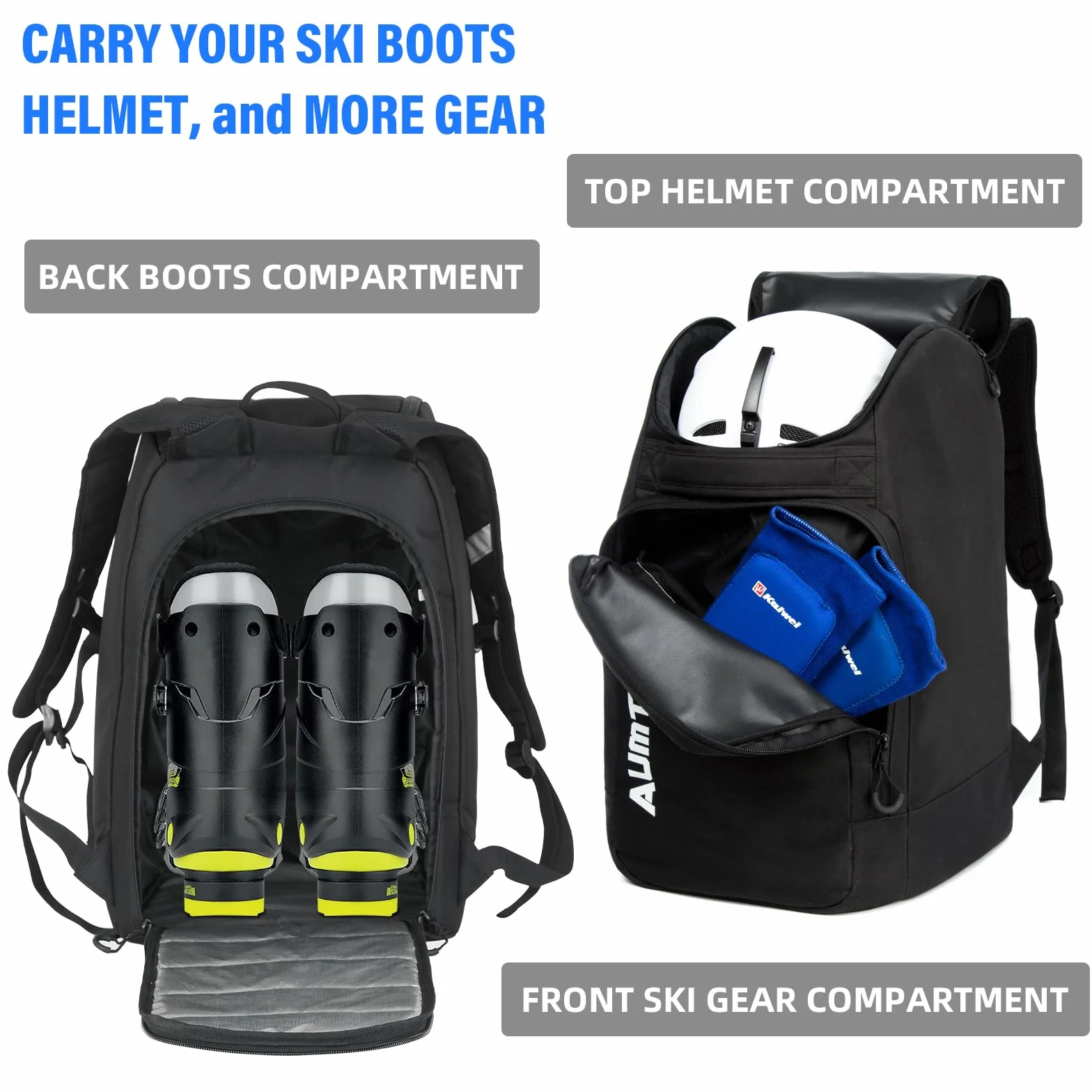 AUMTISC Bolsas de esquí Mochila para Botas de esquí Ligeras Equipaje Durable