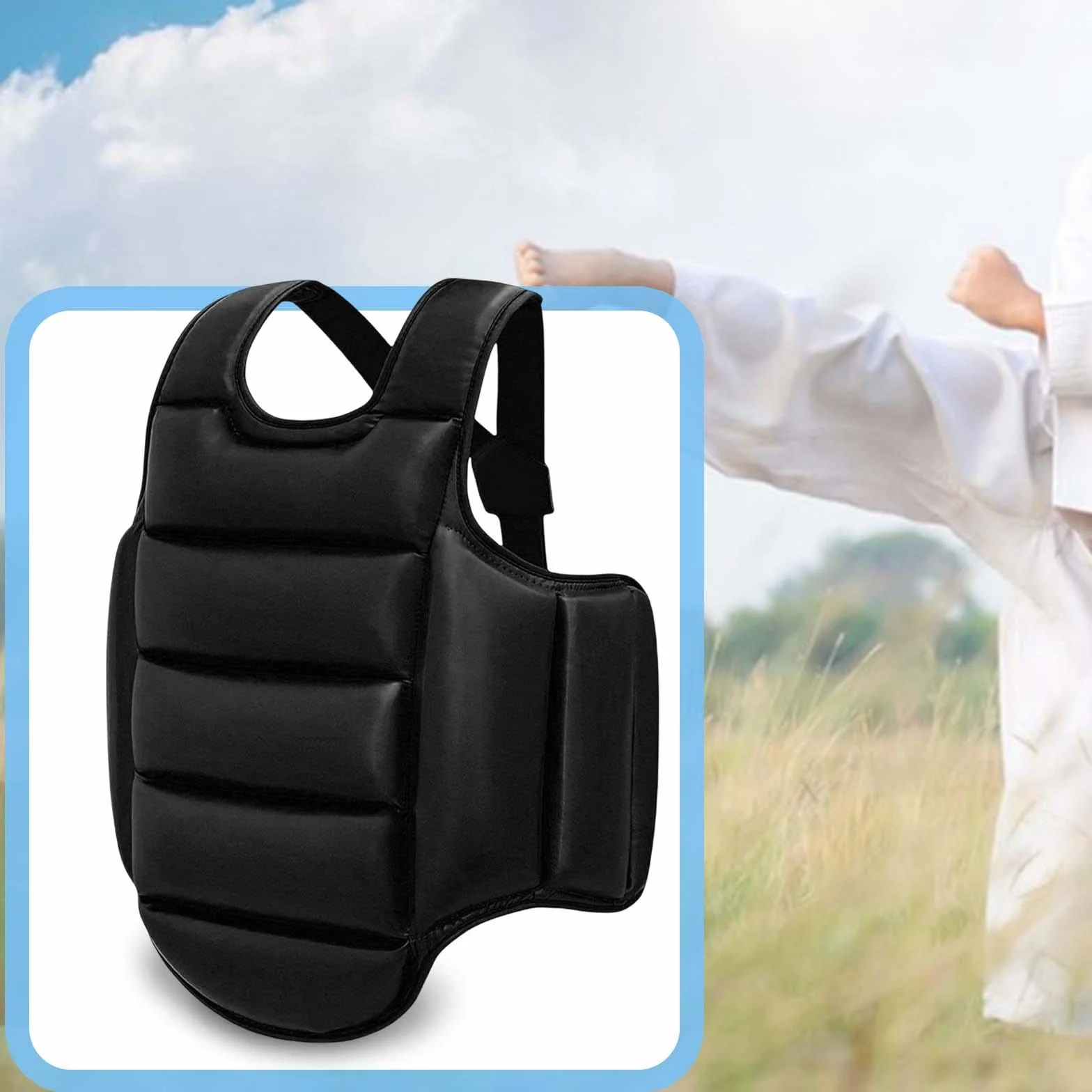Harilla Protector de Costillas para Karate, Chaleco Protector de Taekwondo y Boxeo para Golpes Pesados