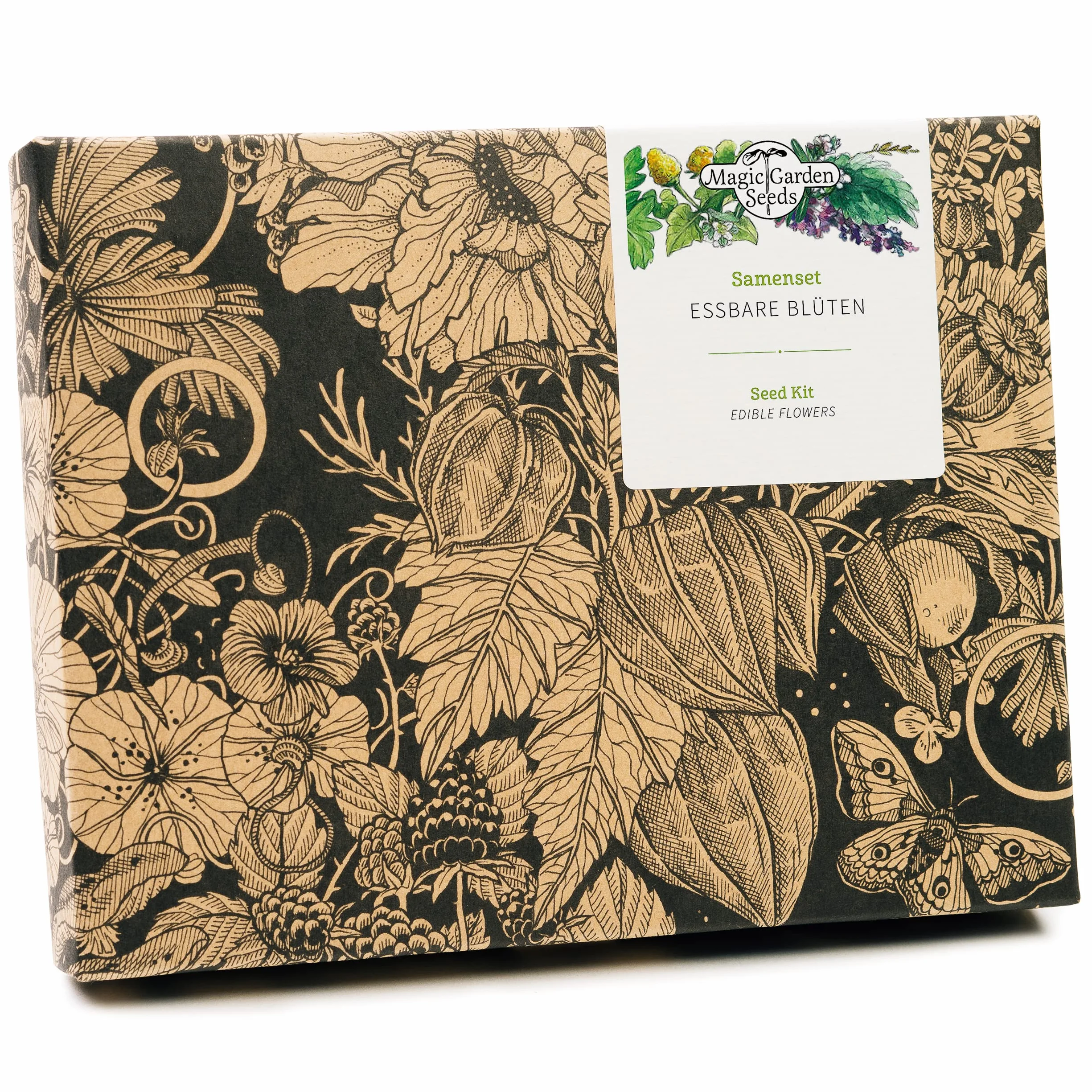 Flores comestibles- Set de regalo de semillas con 4 variedades aromáticas para agregar belleza y sabor a ensaladas, canapés y postres.