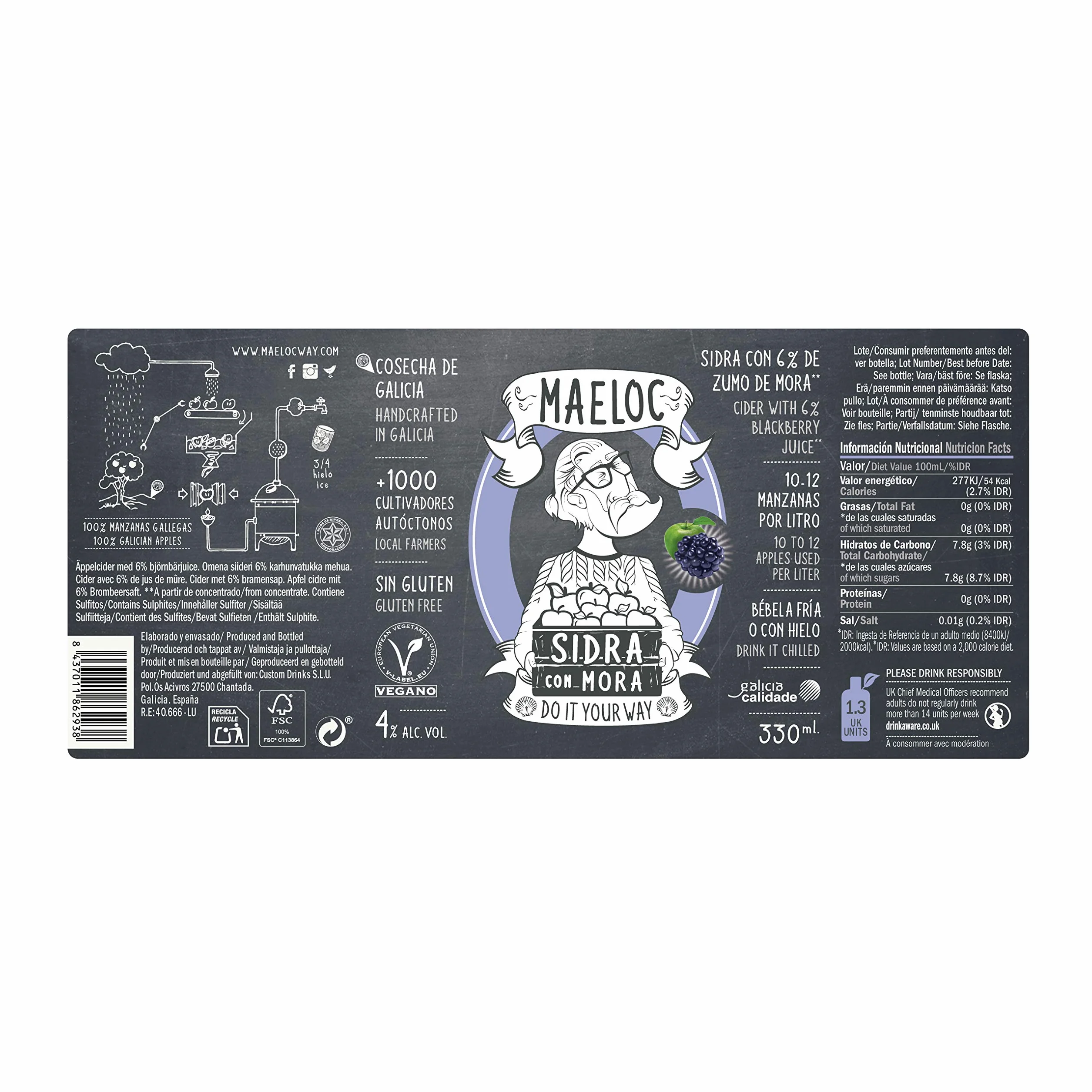 Maeloc Sidra con Mora - 24 botellas x 330 ml