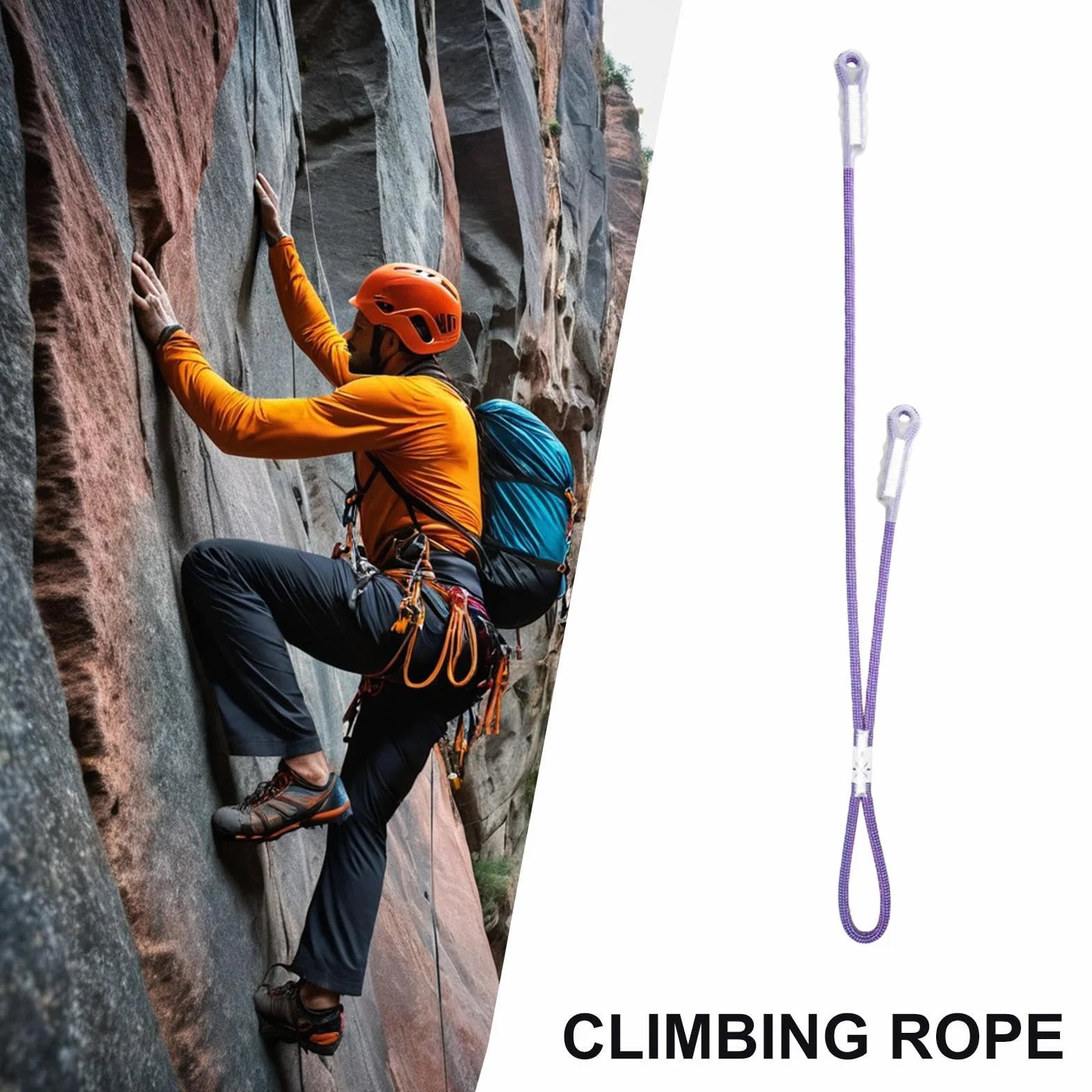 Prusik Rope Cuerda de Seguridad para Escalada Alta Resistencia en Forma de Y Ascensos Rescate