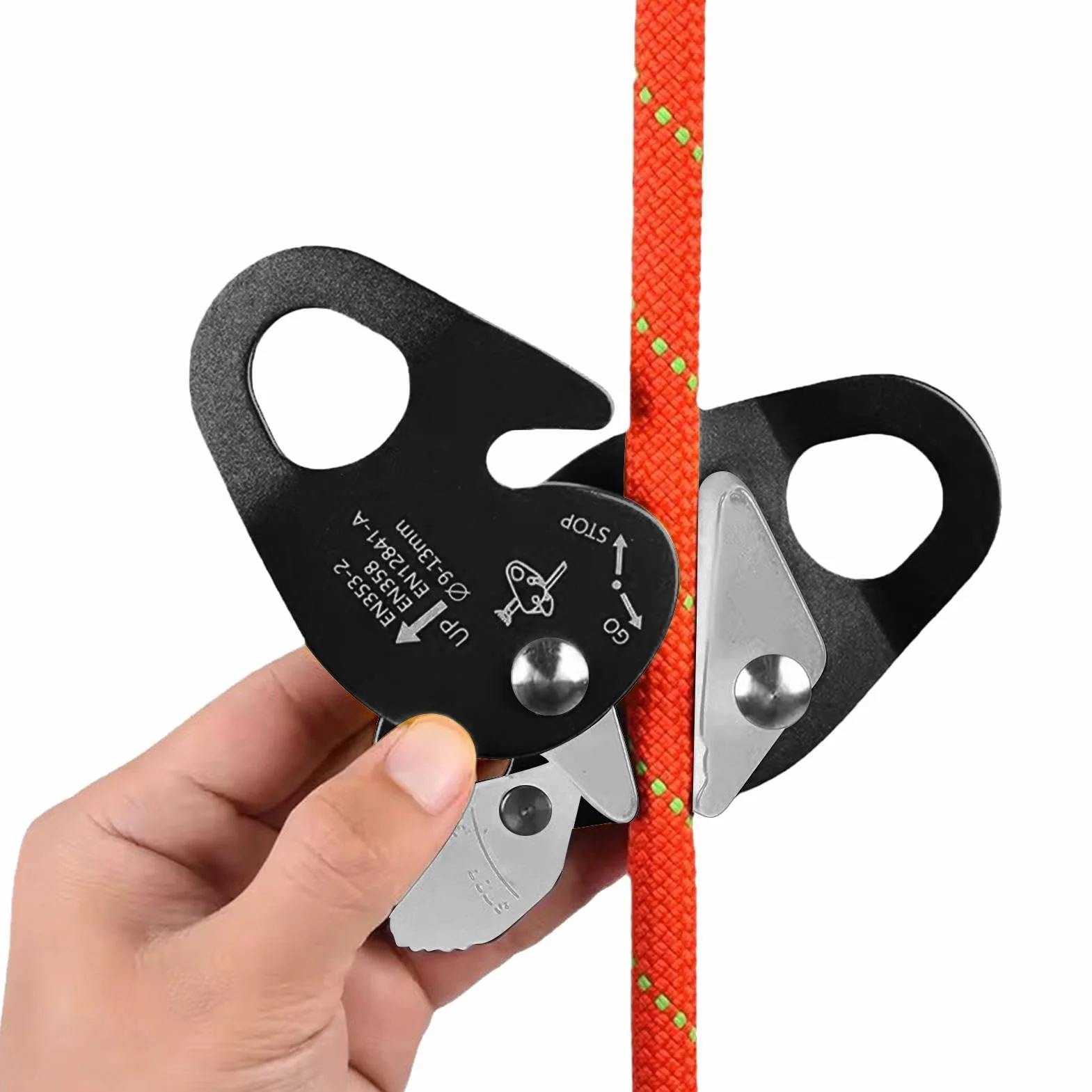 Dispositivo Auto Belay Aluminio Forma Ganso Autobloqueo para Escalar Árboles Alpinismo