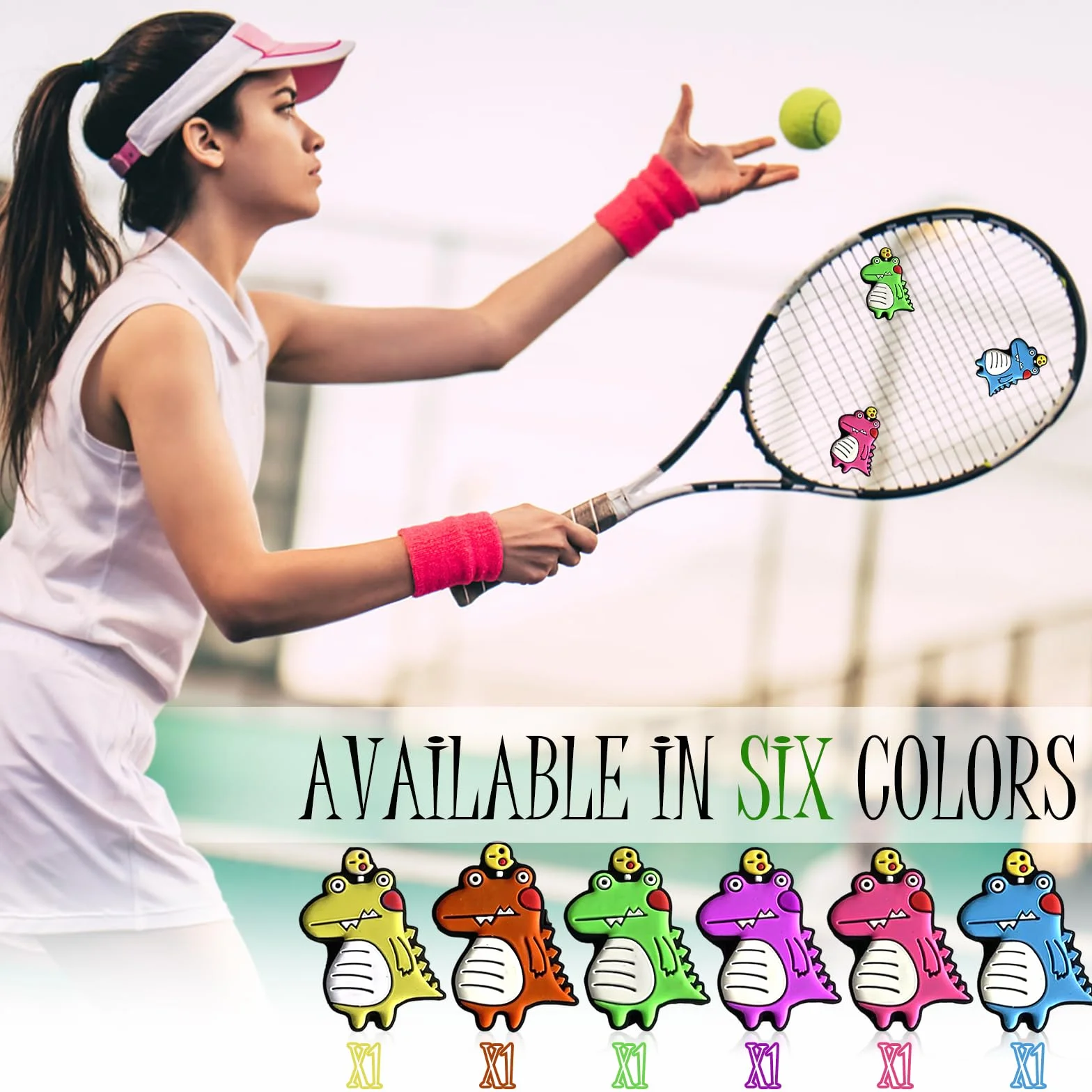 Antivibrador Raqueta Tenis 7 Piezas Accesorios Raquetas Bádminton Expresión Sonriente