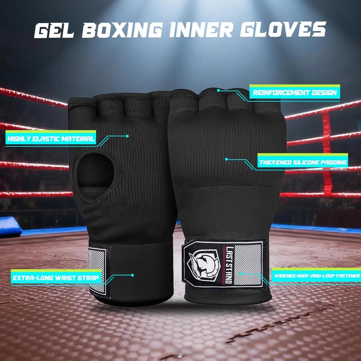 Guantes de Boxeo con Correas de 75 cm, Acolchado para Muay Thai, MMA, Kick Boxing