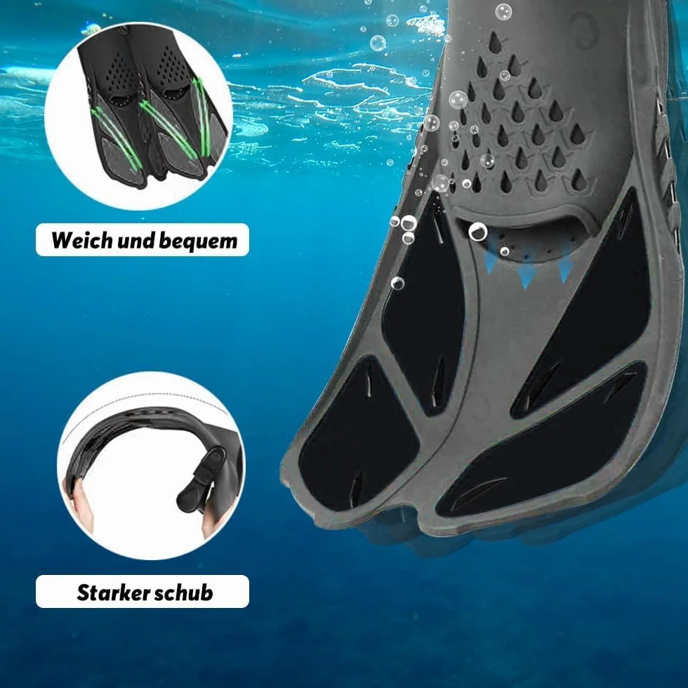 Aletas de Snorkel Ajustables Tallas 36-41 con Bolsa de Almacenamiento para Adultos y Niños