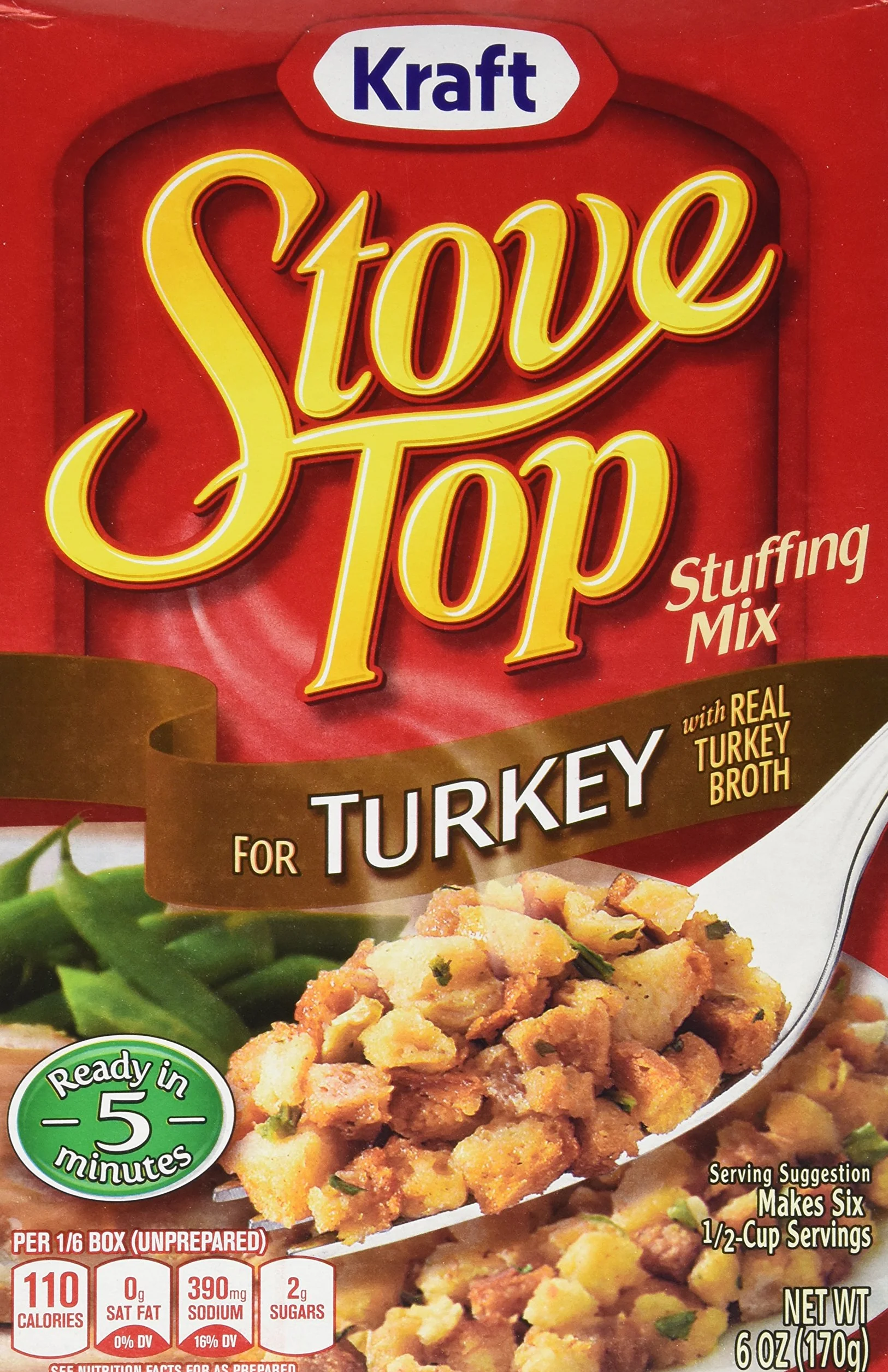 Kraft Stove Top Turkey Stuffing Mix 6 oz Box Pack of 3