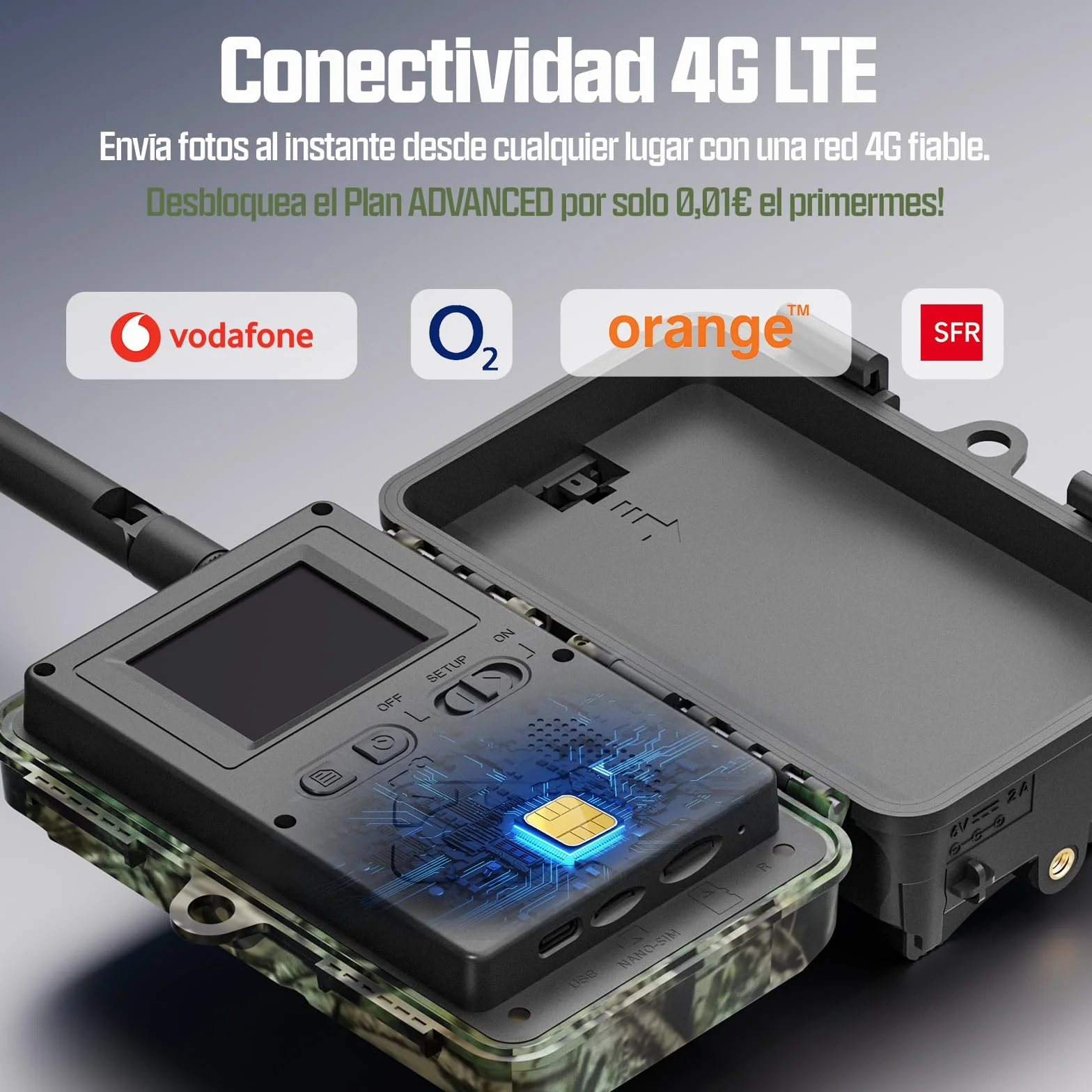 CEYOMUR 4G LTE Cámara Caza 2K 48MP Visión Nocturna Activación por Movimiento Control App IP66