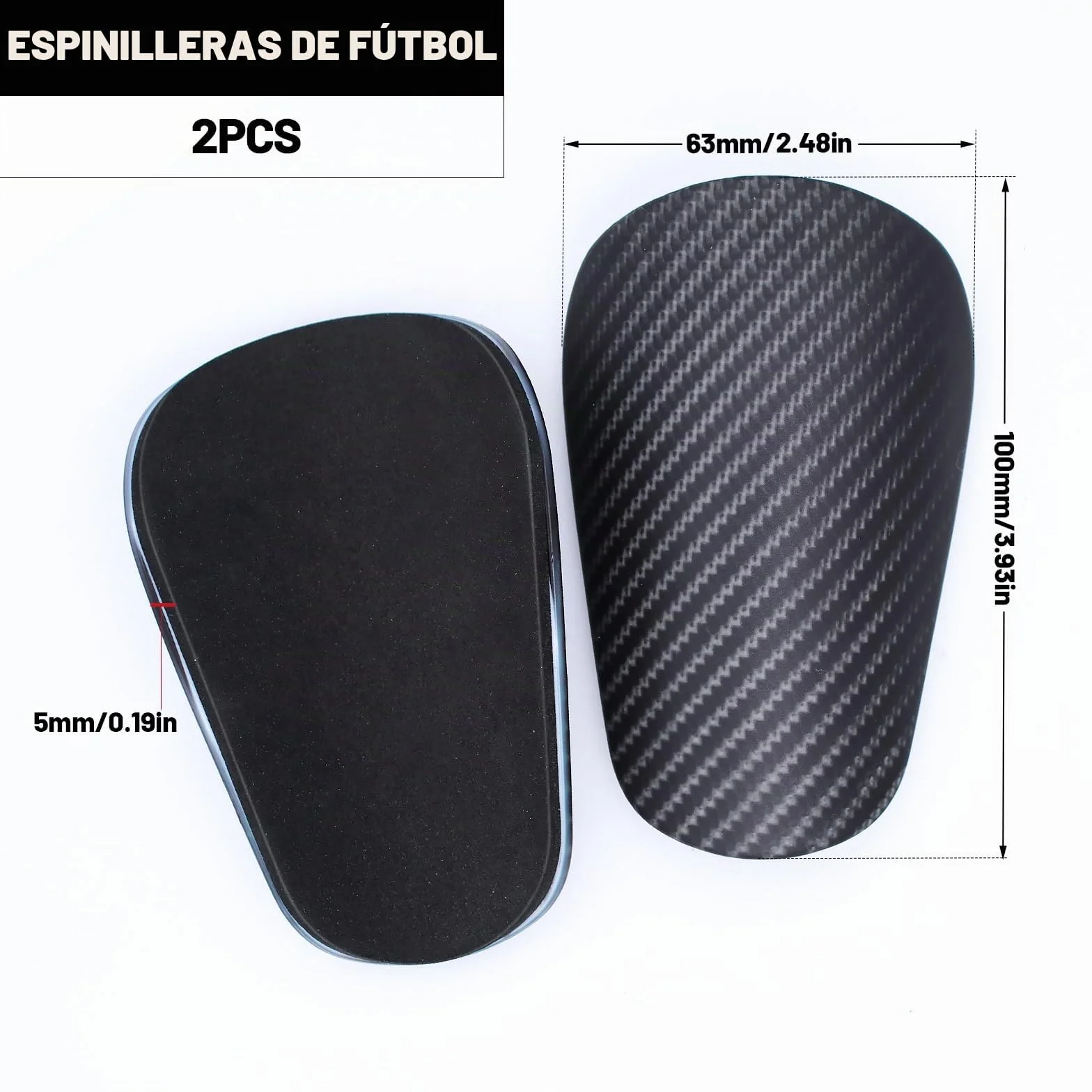 Espinilleras Fútbol Niño 40g Personalizadas 10×6,3 cm Adolescentes Adultos