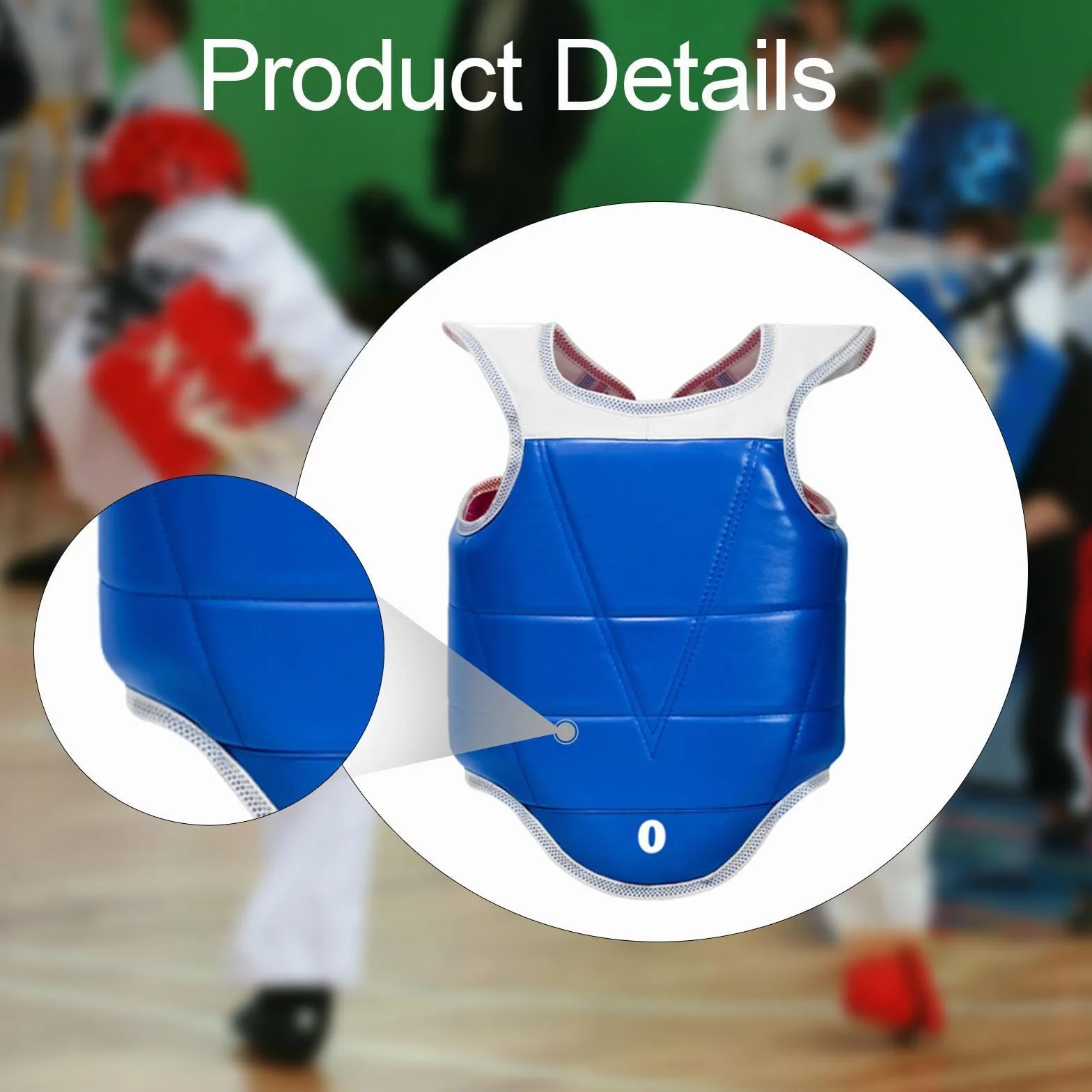 Protector de Pecho de Karate, Almohadilla de Protección PU EVA, Chaleco Reversible para Golpes Fuertes