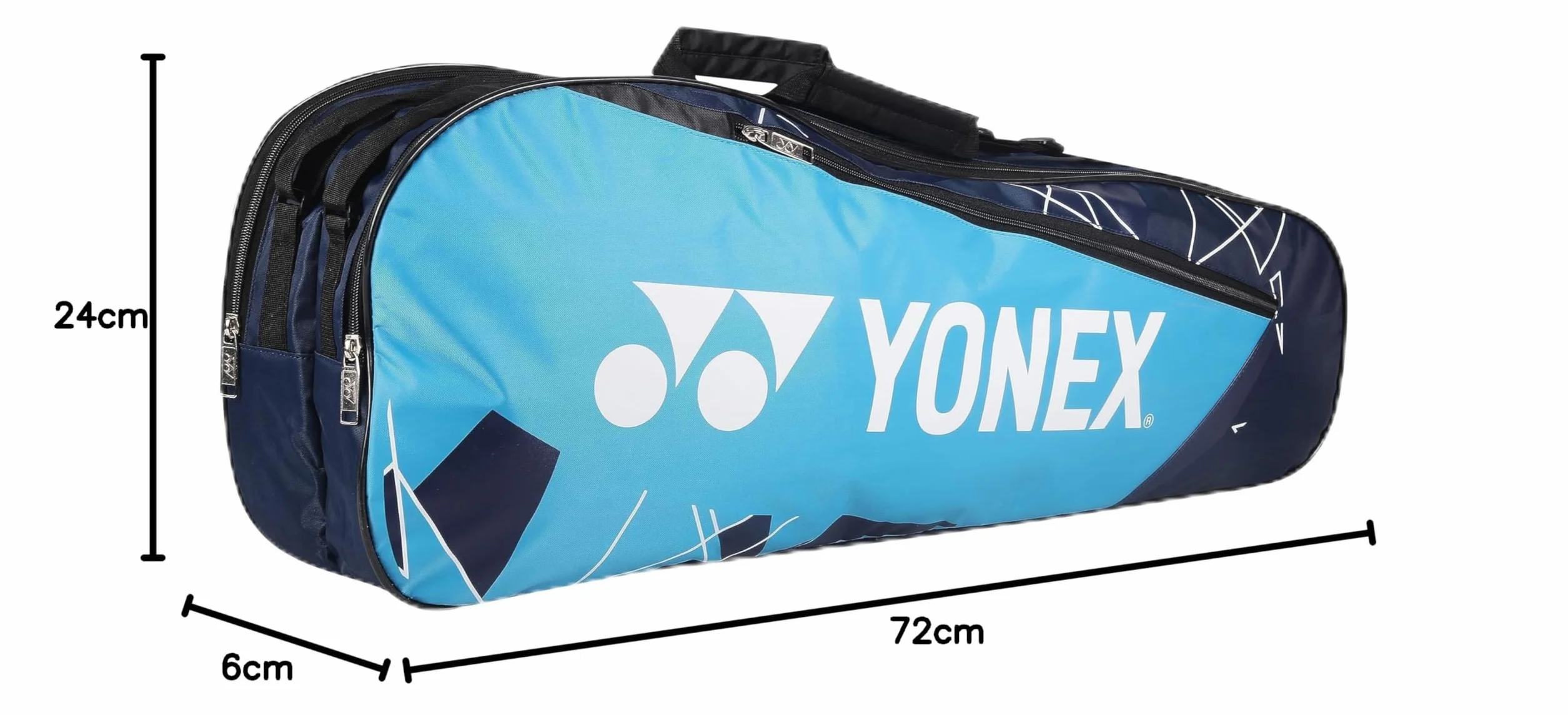 YONEX Bolsa de bádminton BT5 2 Compartimentos Cremallera 3 Raquetas