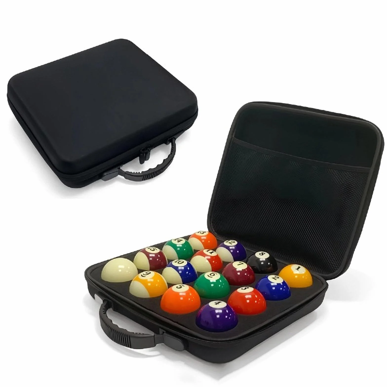 Harilla Estuche de Transporte para Bolas de Billar, Caja de Almacenamiento, Ligero, Cremallera, Acolchado