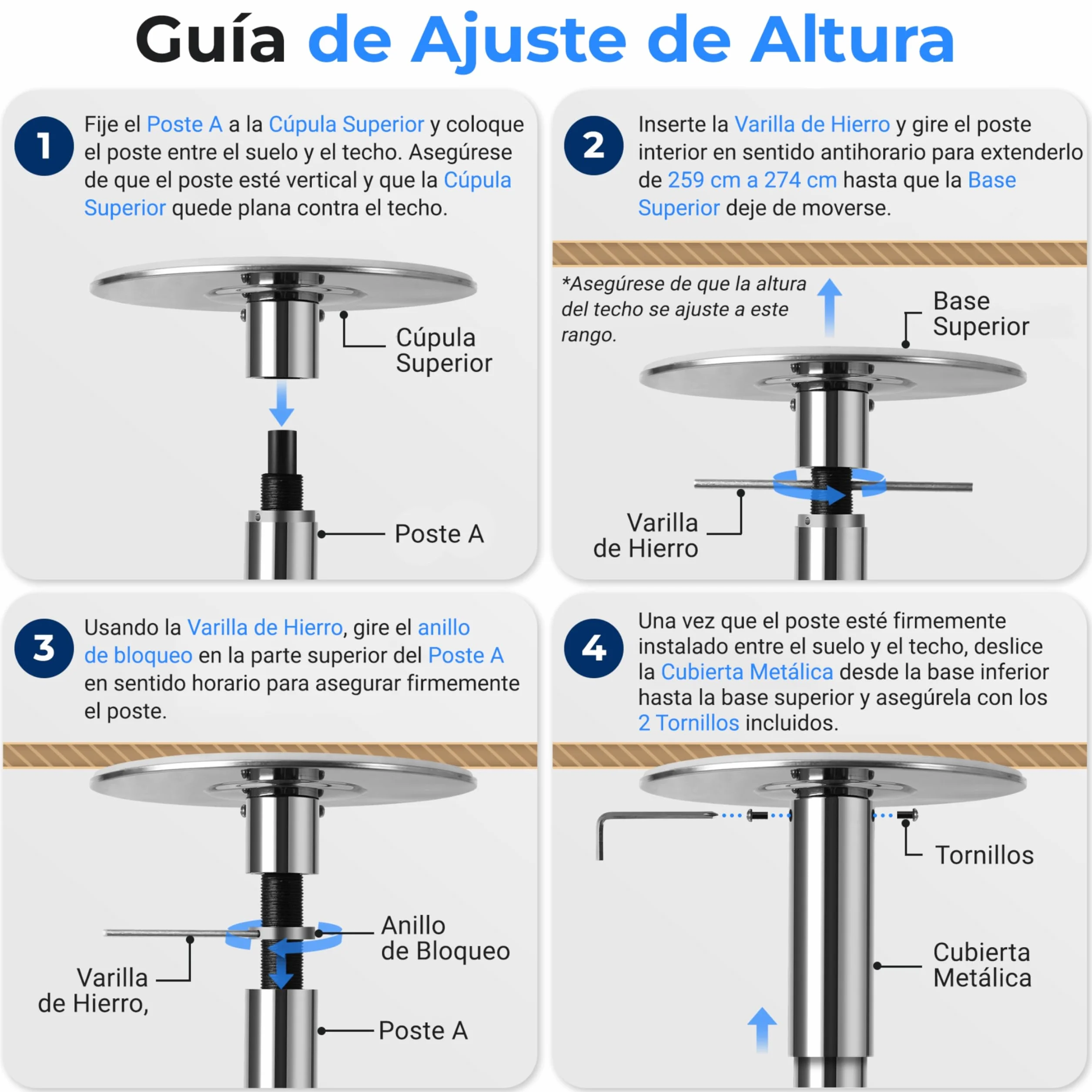 SereneLife barra pole dance plegable 1.21mts x 2 para bailarinas principiantes gimnasia fitness