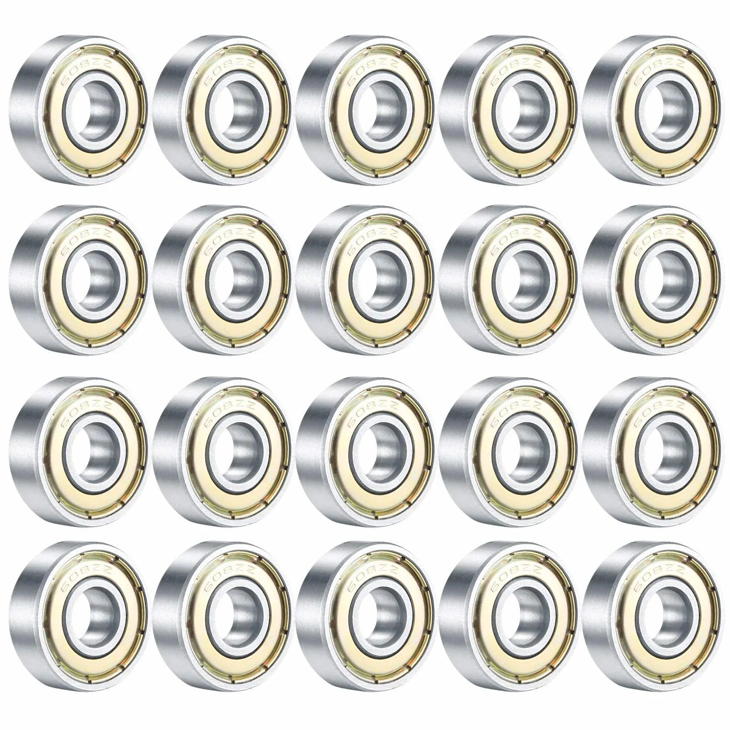 608 ZZ Rodamientos de Bolas 8x22x7 mm Doble Metal Shields para Skateboard