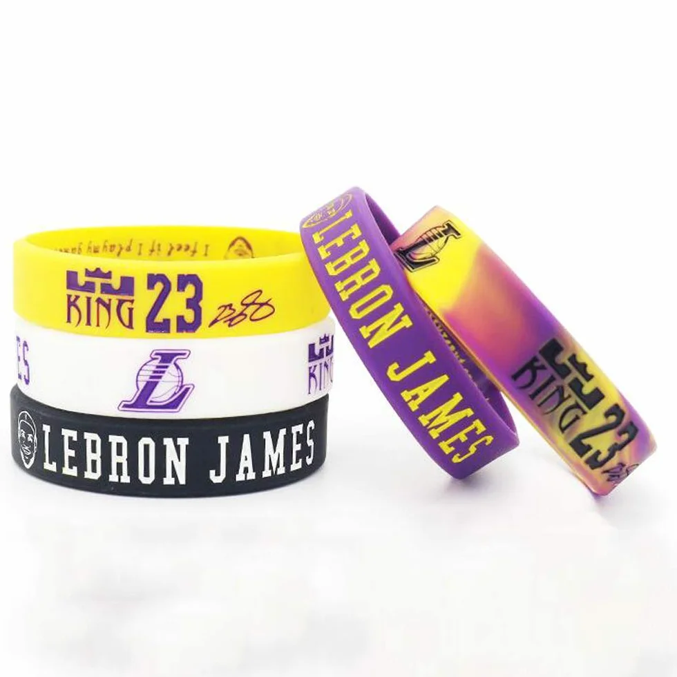 Baloncesto Pulsera número 23 Silicona Deporte Pulsera 5 Piezas