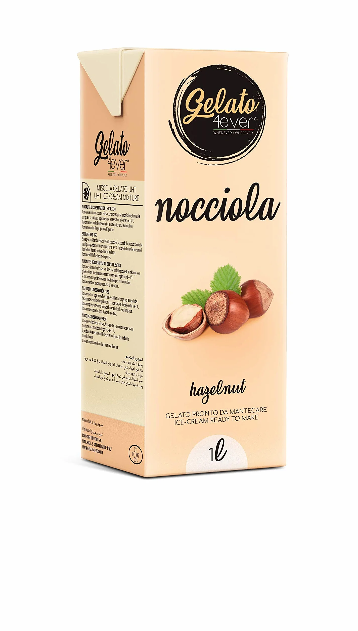 Gelato 4ever - Preparado para helado listo para mantecar, Double Pack, fácil de preparar, compatible con todas las máquinas para helados como Ninja Creami, Magimix, HKoenig, 1 litro para brick