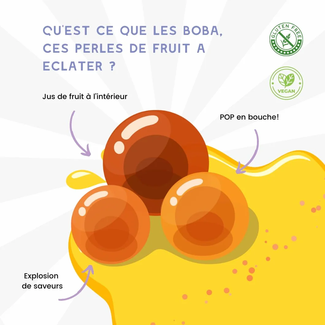 Kit de Bubble Tea MiruMiru con Perlas de Mango y Néctar de Fruta de la Pasión con Té Oolong para 2 Bebidas