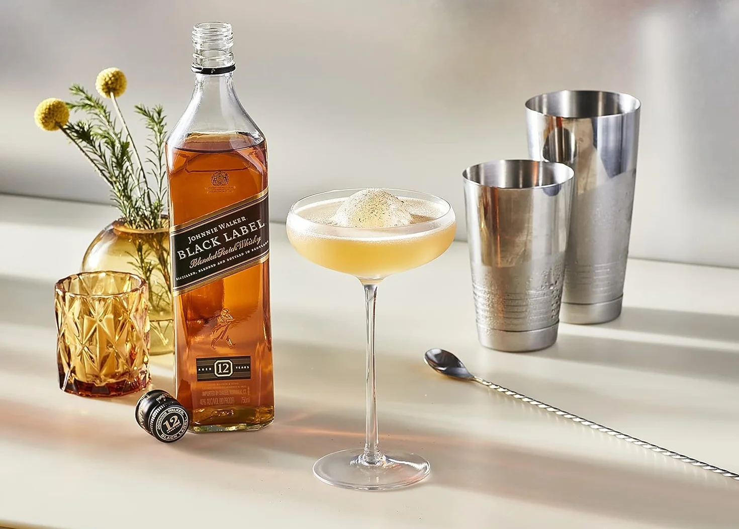 Johnnie Walker Black label, Whisky escocés blended 12 años, 1 l