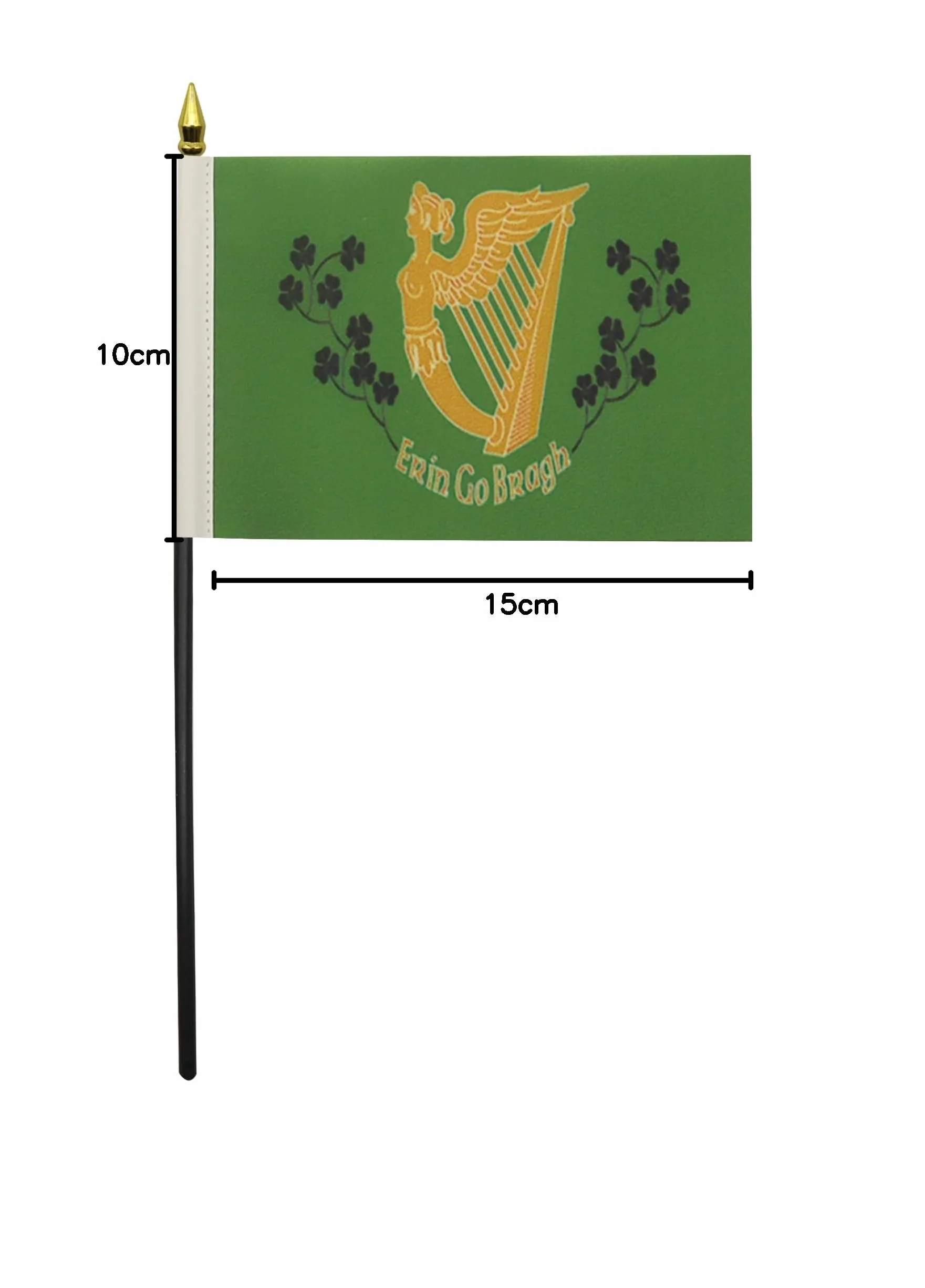 AZ FLAG Bandera de Mesa Irlanda Erin Go Bragh 15x10cm Banderina Despacho Irlandesa Punta Dorada