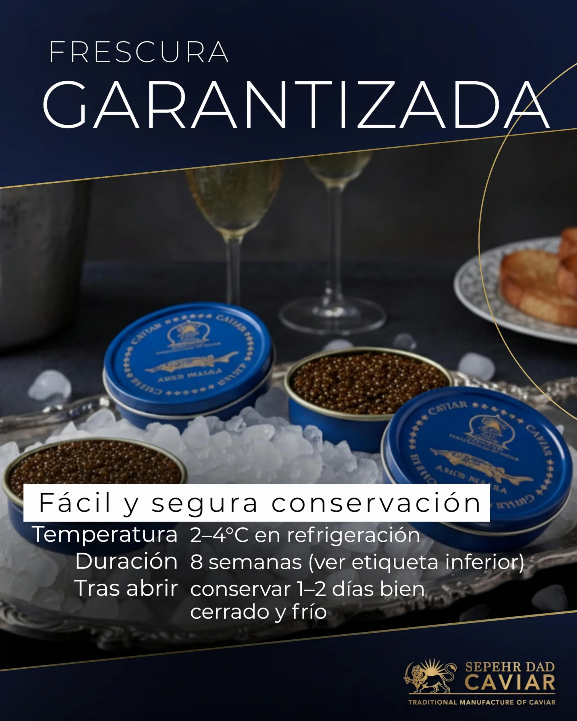 Sepehr Dad Caviar Beluga de l'Amour | Huevas de pescado clase A | cría NC | 30 gramos
