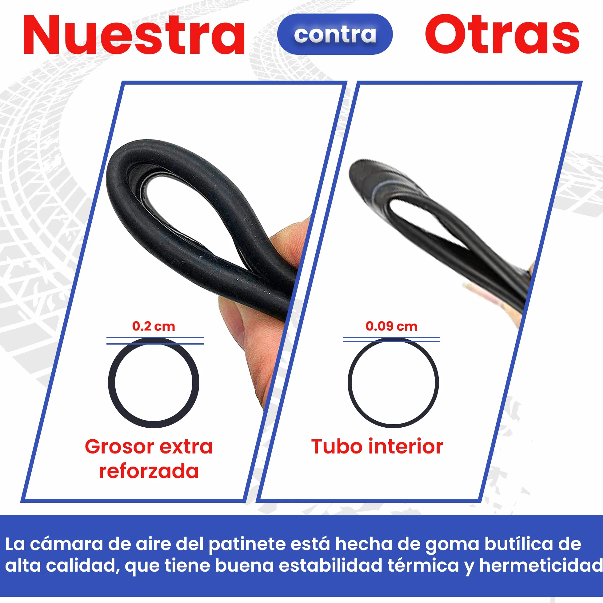 ANSENI Cámaras de Aire 10 Pulgadas Reforzada para Patinete Eléctrico Xiaomi 4, 2 Unidades