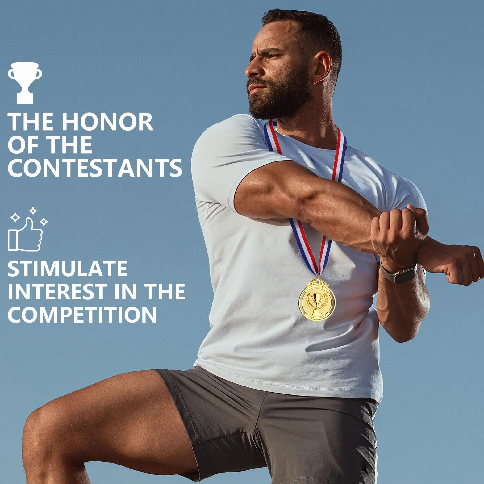 Medallas de Metal 5.0cm Ganador Oro Plata Bronce con Cintas para Premios Deportivos