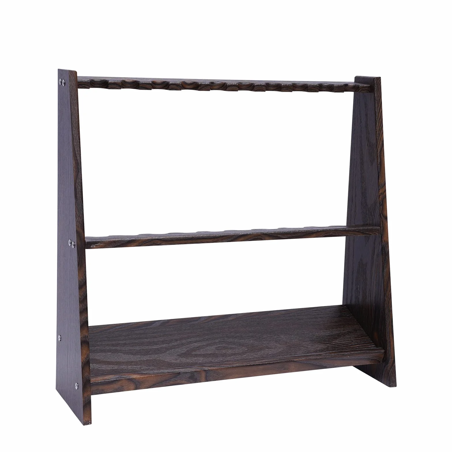 Soporte para taco de billar para 10 tacos, rack de suelo, color marrón