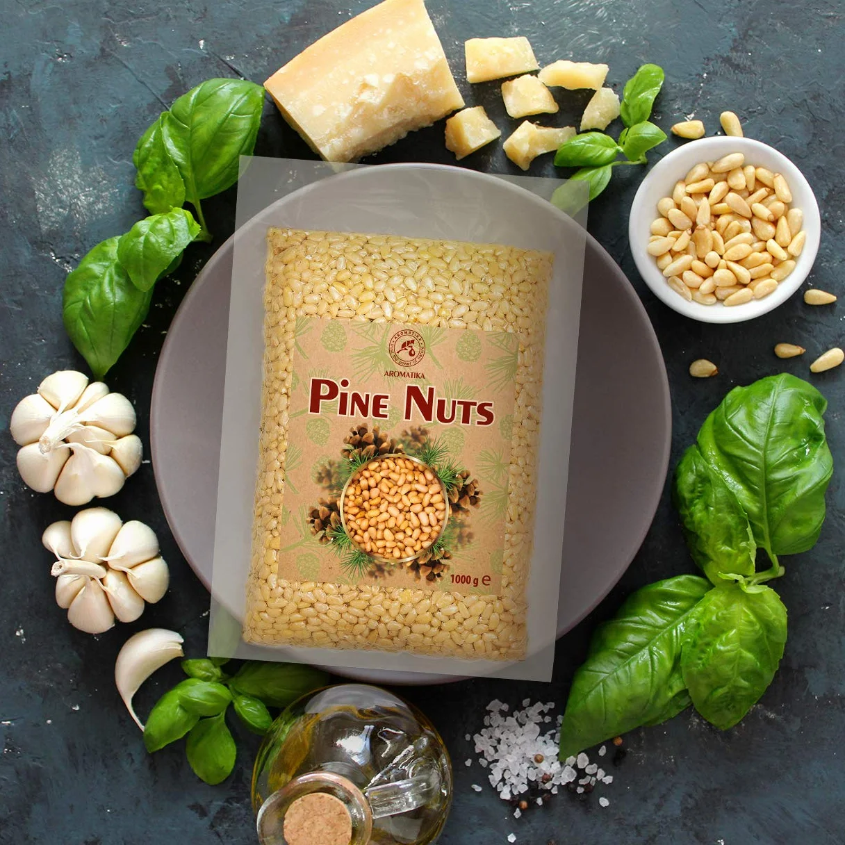 Piñones Silvestres 1000g - 1kg - Piñones Siberianos Naturales - Piñones sin Cáscara - Piñones para Pesto - Piñones Siberianos para la Alimentación y la Cocina