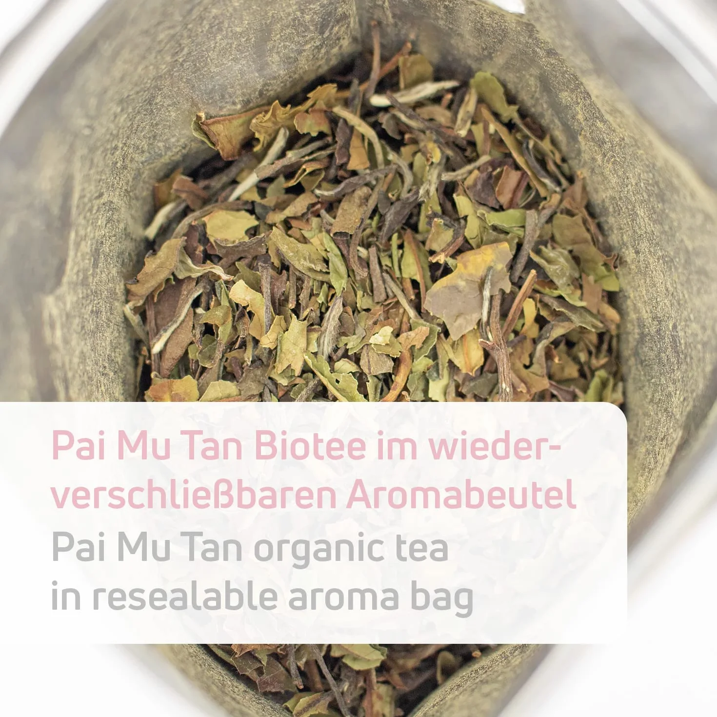 Té Blanco Ecológico - Té Pai Mu Tan. 100 g, hojas enteras - suave, fragante y aromático. (40 tazas) | Tea2Be