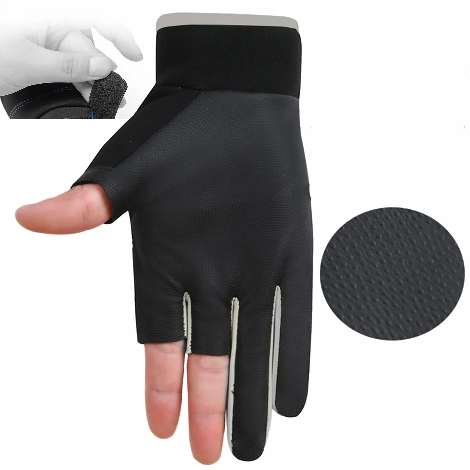 Guantes De Pesca Con Tres Dedos Antideslizantes De Verano Para Hombre Ajustable