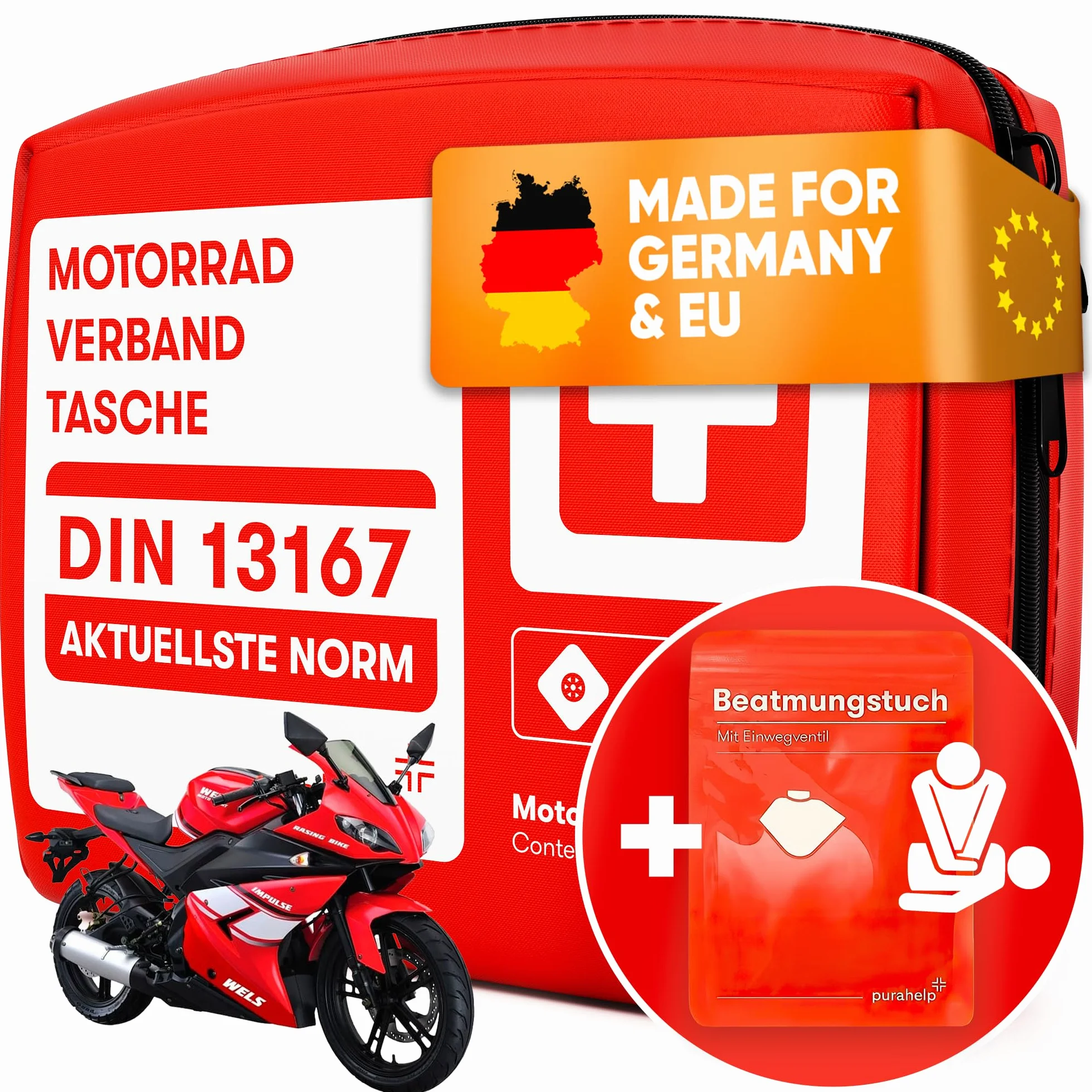 PURAHELP Botiquin Moto Kit Emergencia DIN 13167