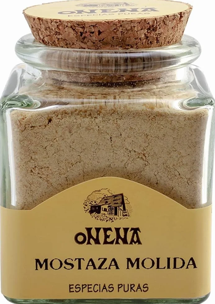 Mostaza Molida 45 Gr - Tarro de Cristal, Sabor Intenso y Ligeramente Picante, Ideal para Salsas, Aderezos y Marinados, 100% Natural, Cocina Europea y Asiática