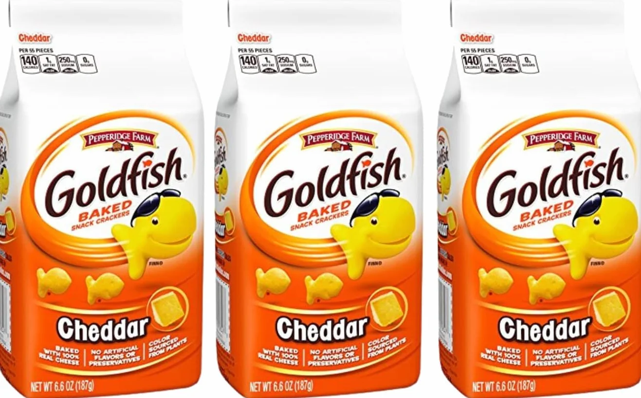 Pepperidge Farm Goldfish, Cheddar, bolsa de 6.5 onzas (paquete de 3)
