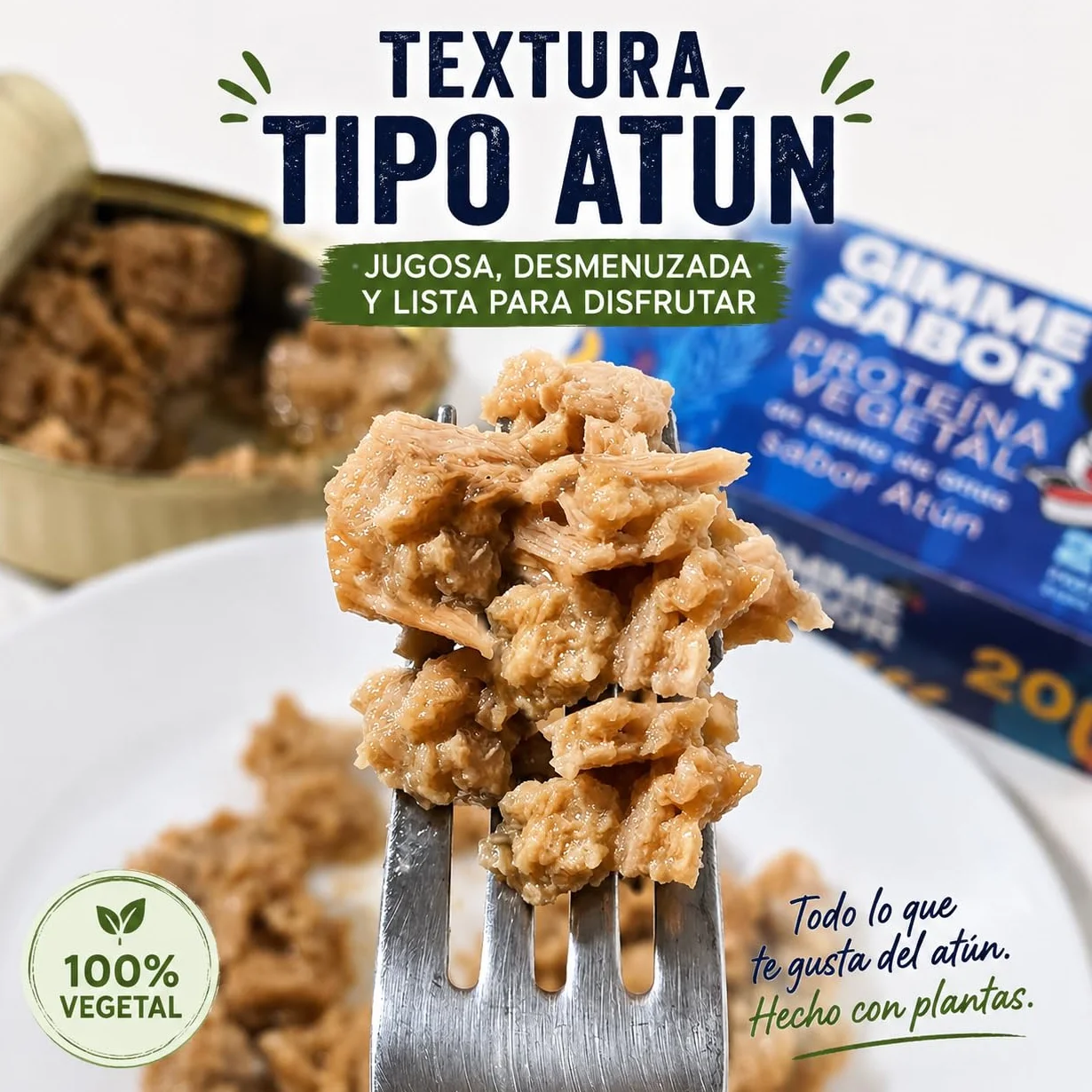 Gimme Sabor Atún Vegano en Aceite de Oliva Pack 3 | Alternativa Vegetal al Atún | Listo para Comer