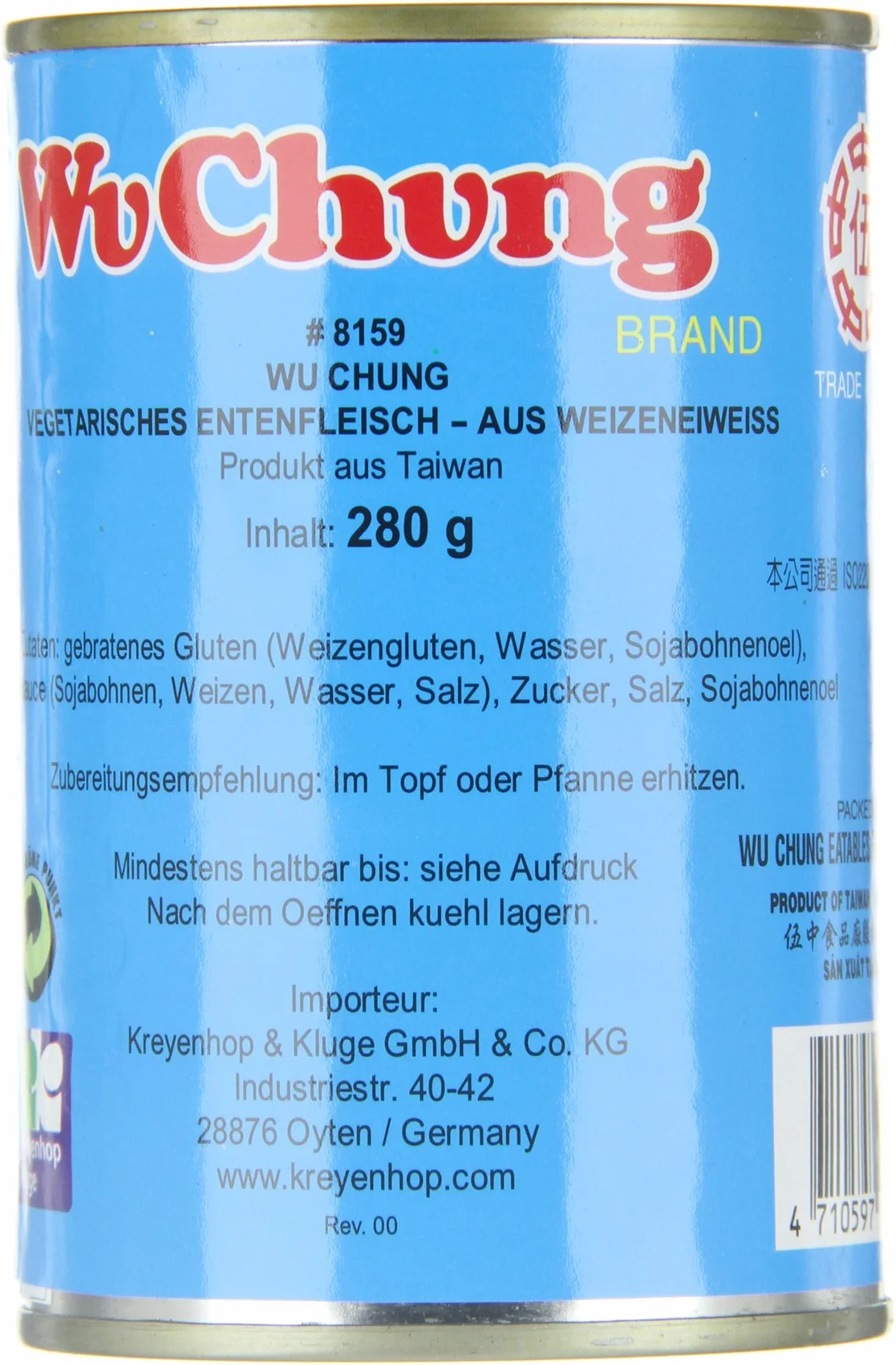 Wu Chung Mock Pato, vegetarisch, 4 unidades (4 x 280 g)
