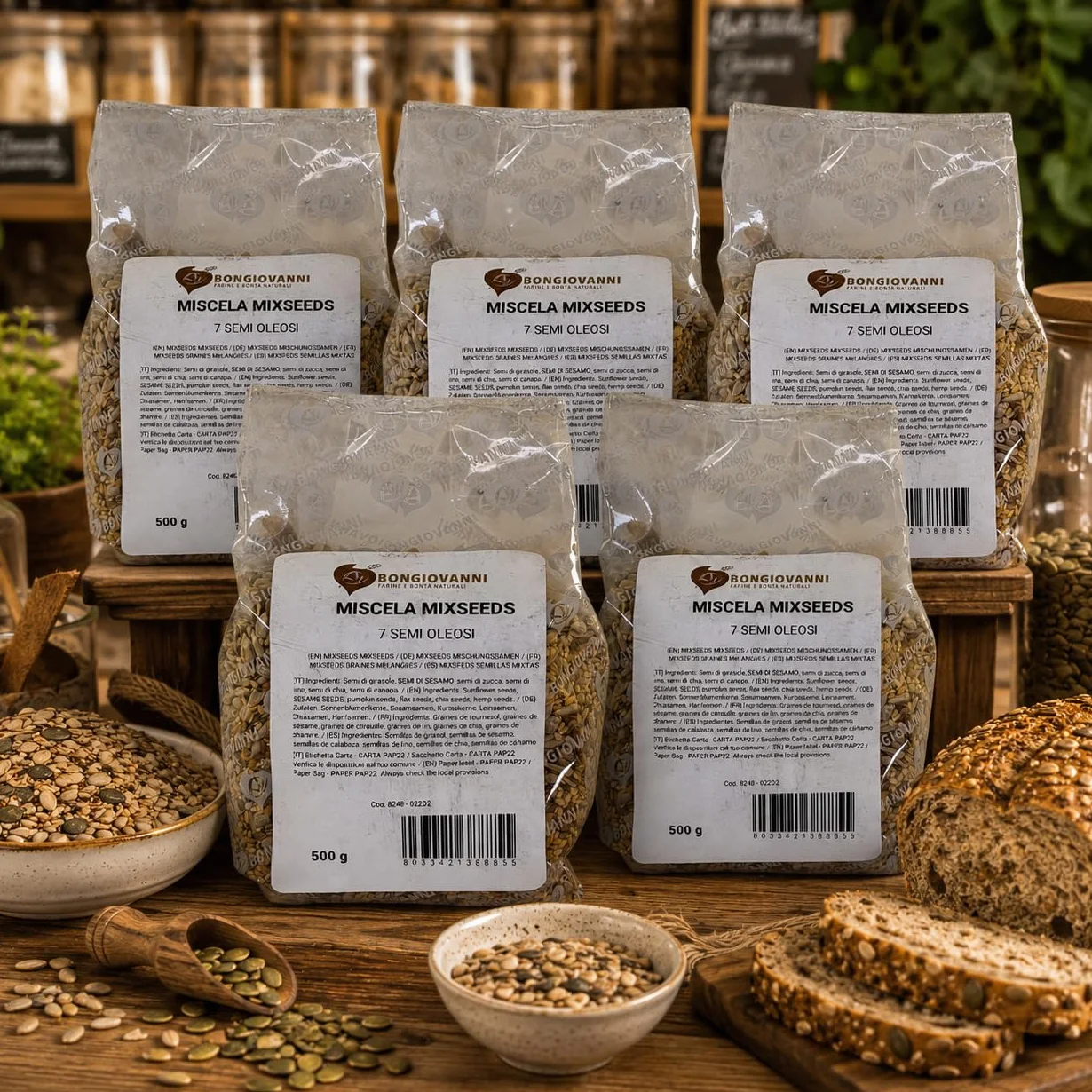 Bongiovanni Bontà Naturali MixSeeds Mezcla de 7 Semillas Oleaginosas, 500 g