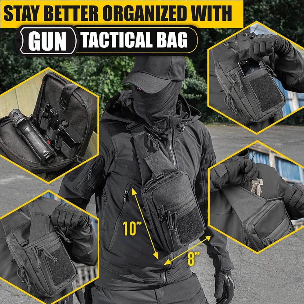 ACEXIER Bolso de hombro táctico militar oculto para pistola funda llevar bolsa acampar caza