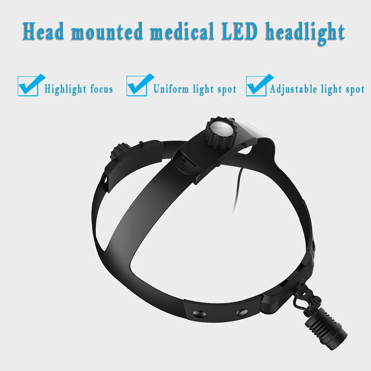 Lámpara Médica Inalámbrica LED 3W, Linterna Quirúrgica Cabeza, Foco Ajustable, 4 Horas Autonomía