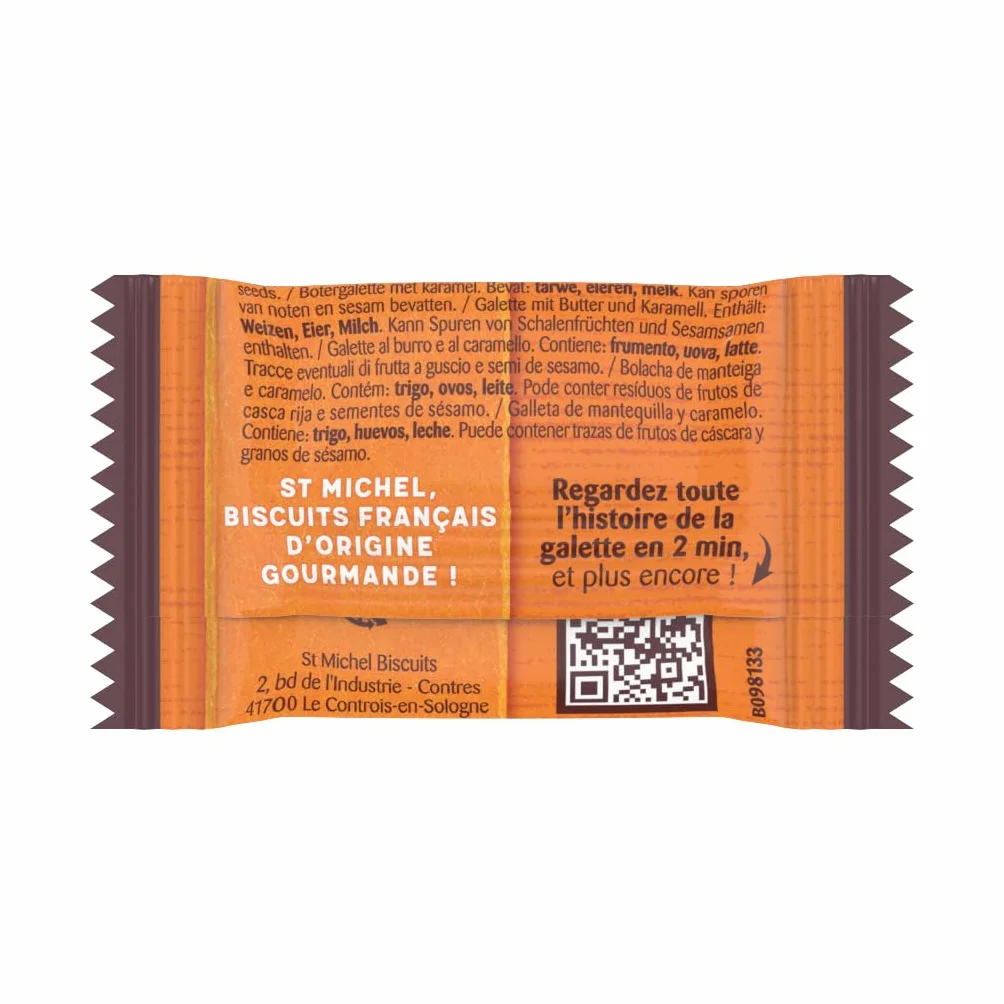 St Michel - Pequeña Galleta de Caramelo - 3,5 g Caja de 400 Sobres Individuales - 1,4 Kg