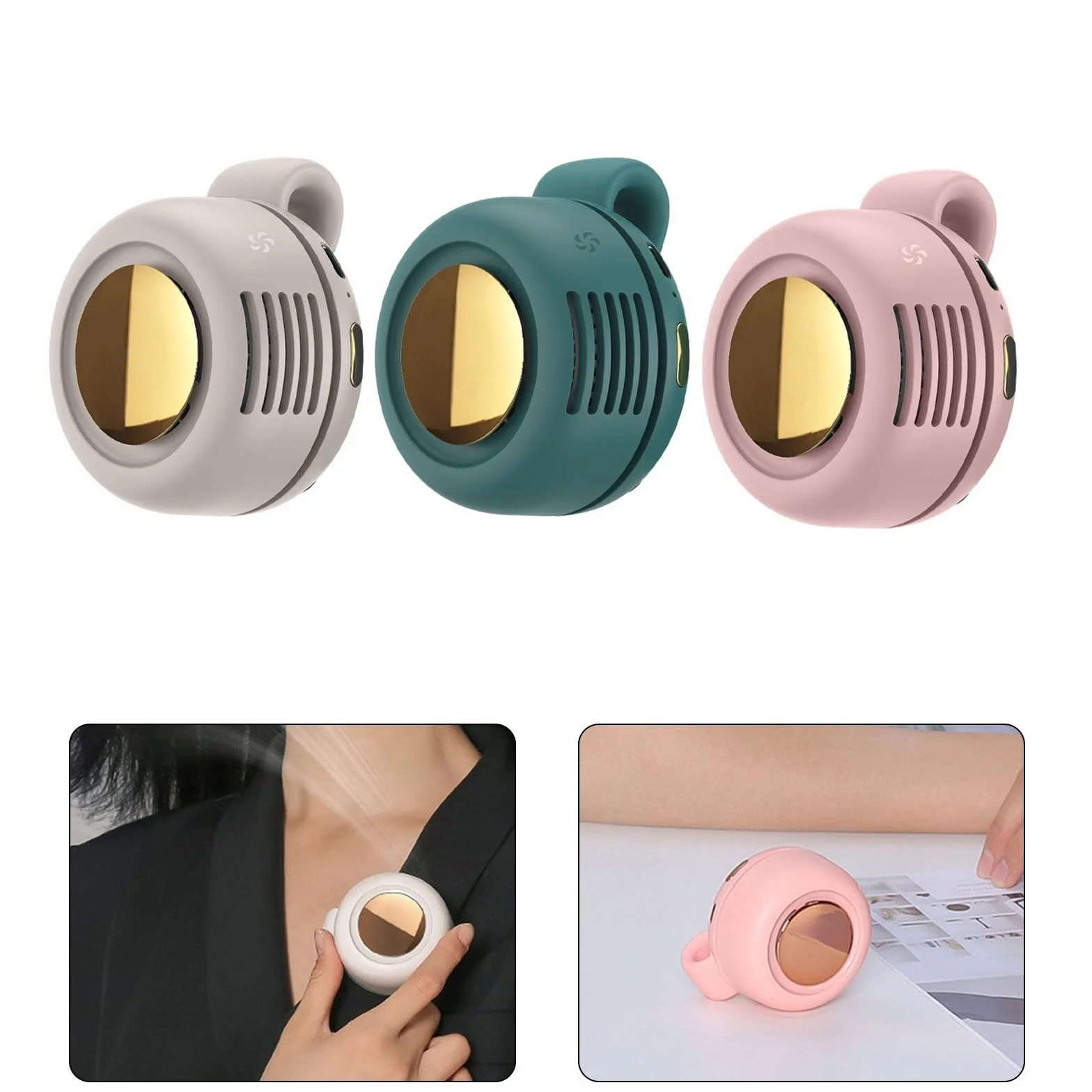 Ventilador de cintura 3 velocidades ajustables rotación 360° brisa fresca