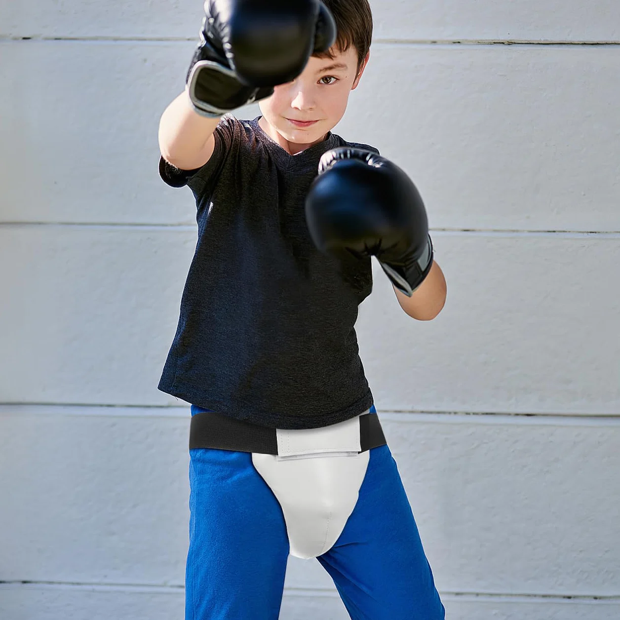 iplusmile Protección de la ingle para niños: protección de abdomen y entrepierna de PU/plástico ABS para taekwondo, boxeo, karate