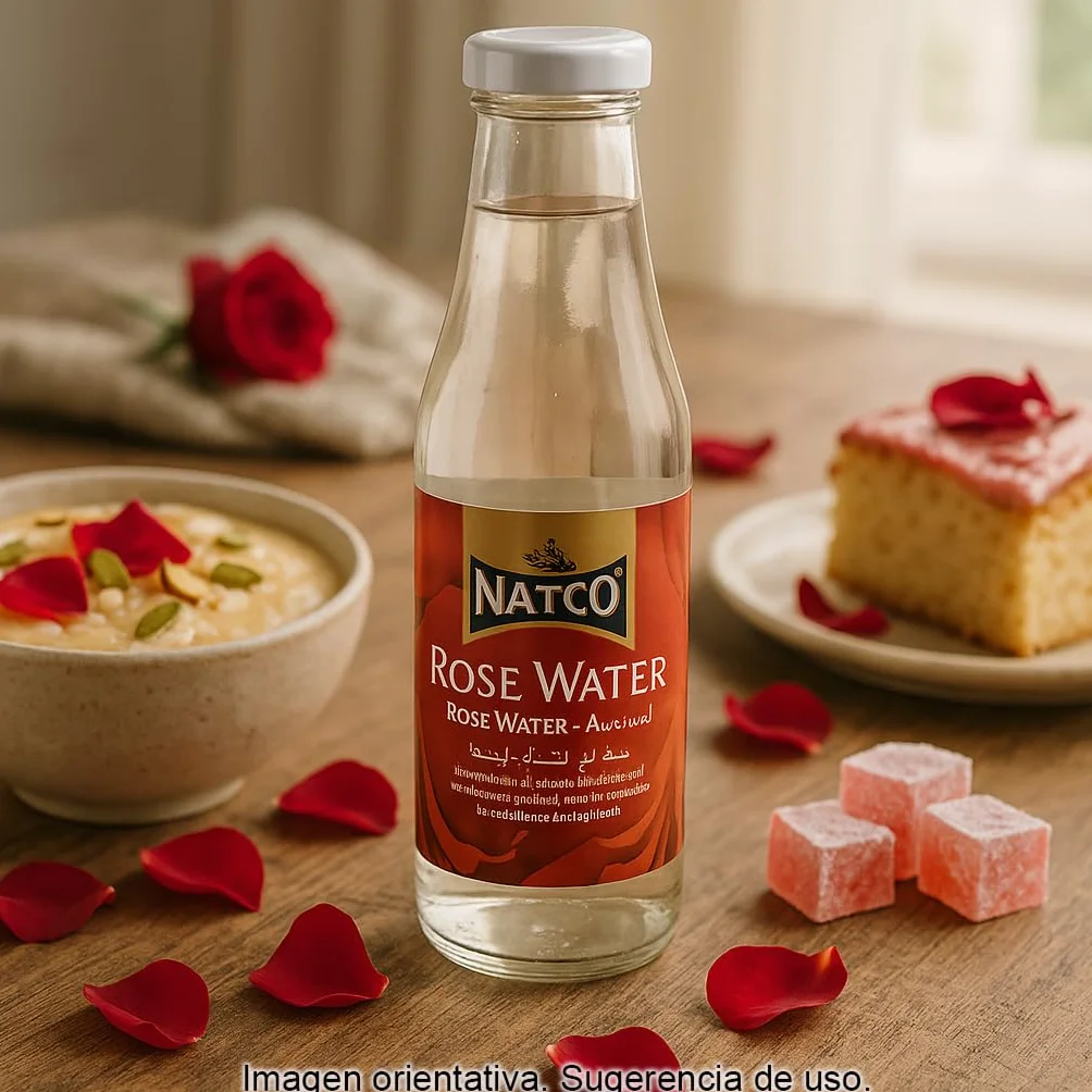 Agua de Rosas 310 ml para repostería y cocina oriental Aroma floral concentrado para postres, masas, siropes y bebidas