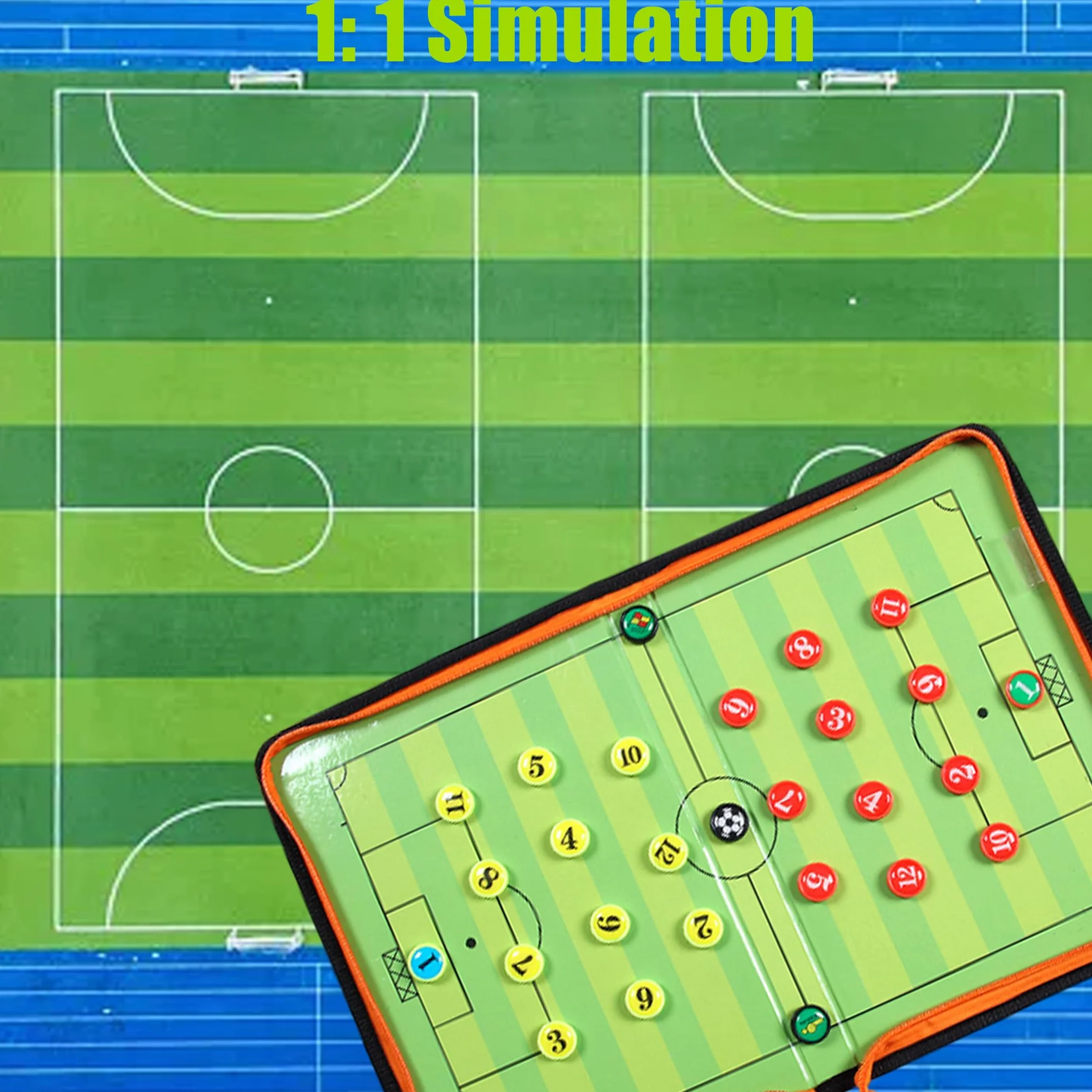 Tablero Táctico de Fútbol con Cremallera, Kit de Estrategia Magnético con Imanes y Marcador
