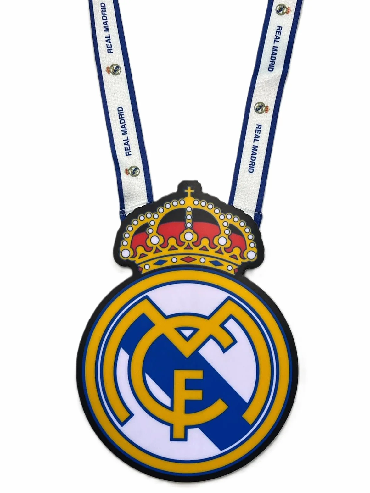 Escudo Luminoso Colgante con Lanyard Oficial Real Madrid Barça Valencia Benfica Batería Recargable 3 Modos Luz Electroluminiscente